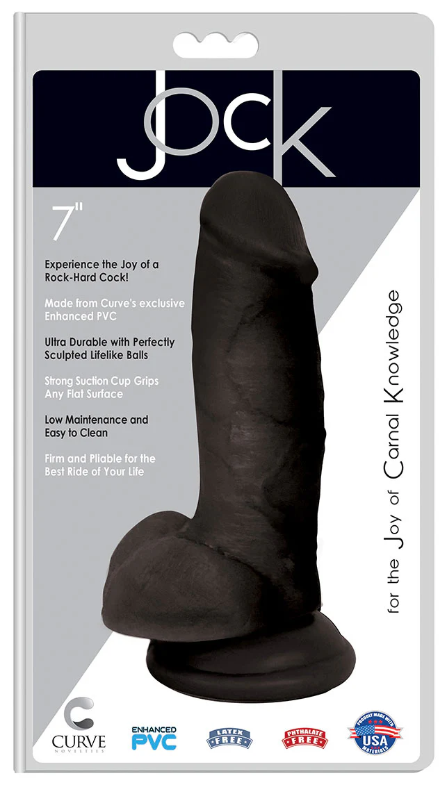 JOCK 7" Dildo w/ Balls - BLACK - Image 2