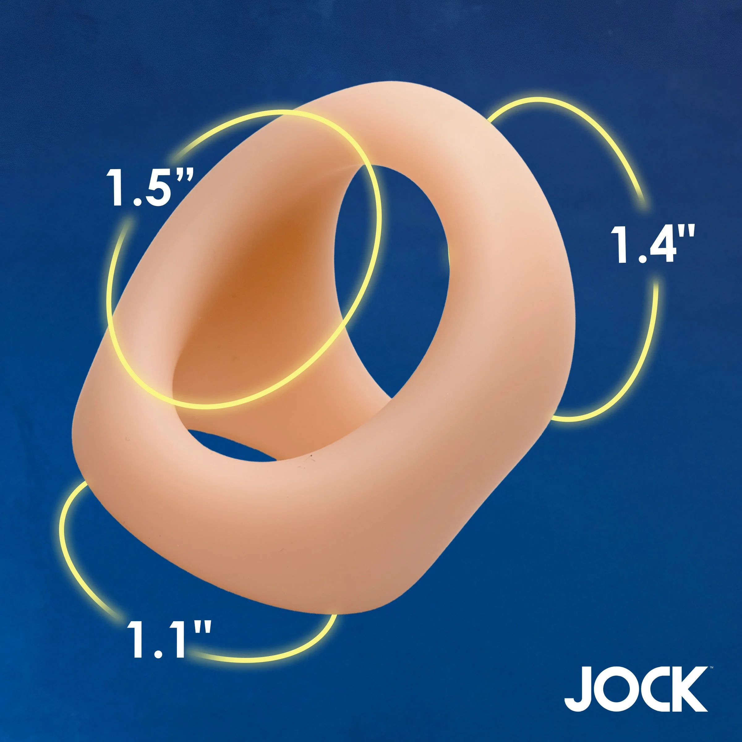 JOCK Silicone Cock & Ball Ring - Light - Image 3