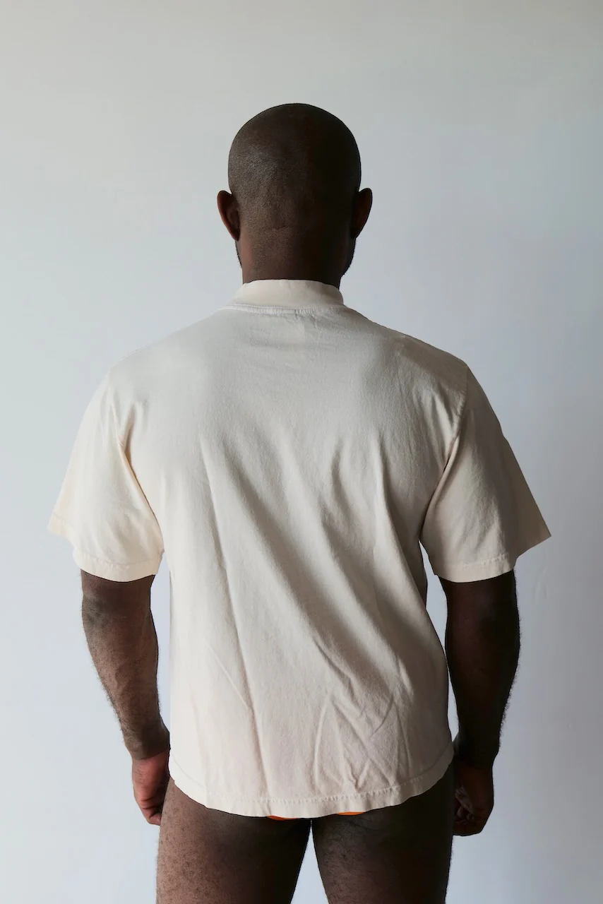 K.INGSLEY Off-White M.B.H Mock Neck Tee - Image 2