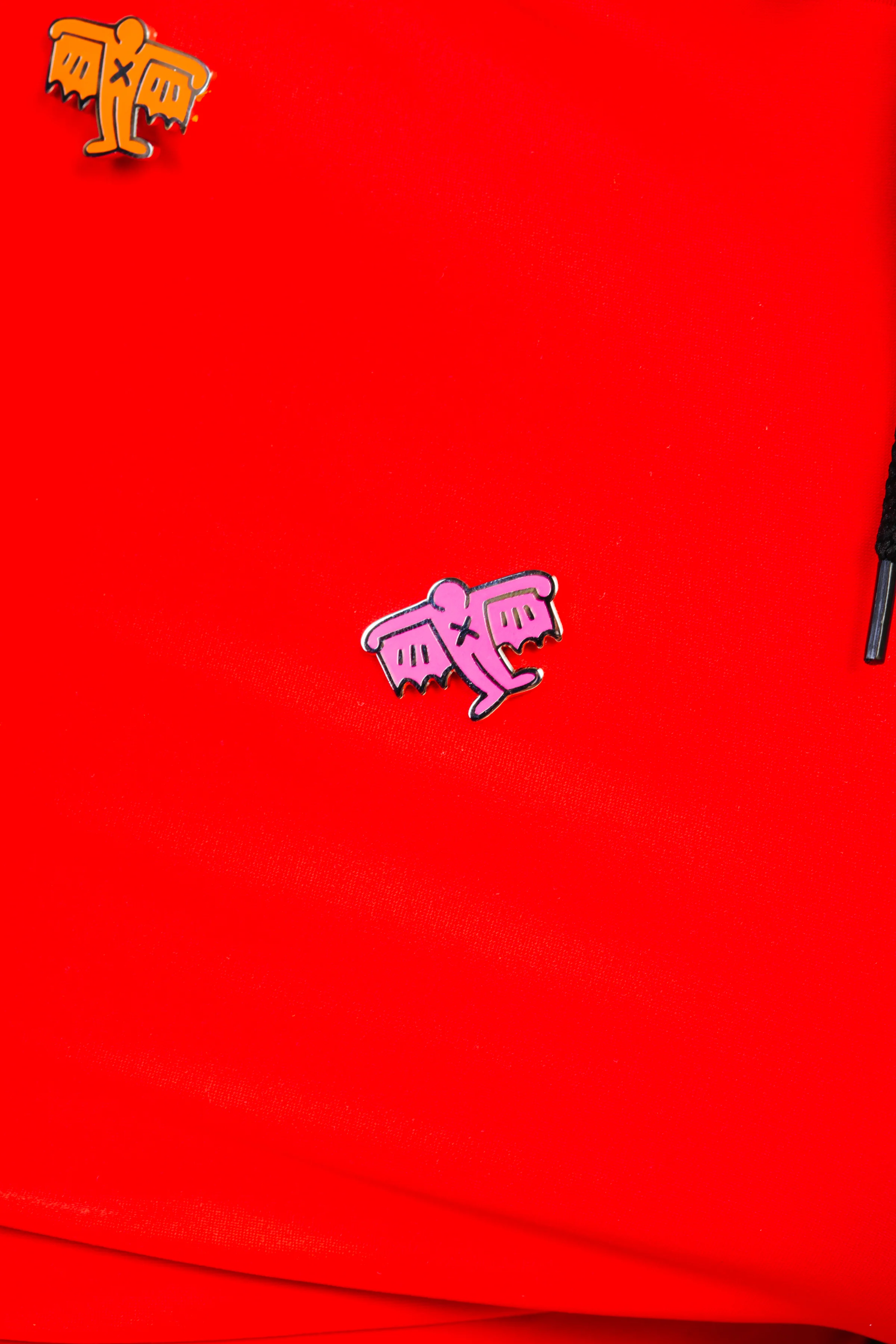 KEITH HARING BAT DEMON PIN - PINK