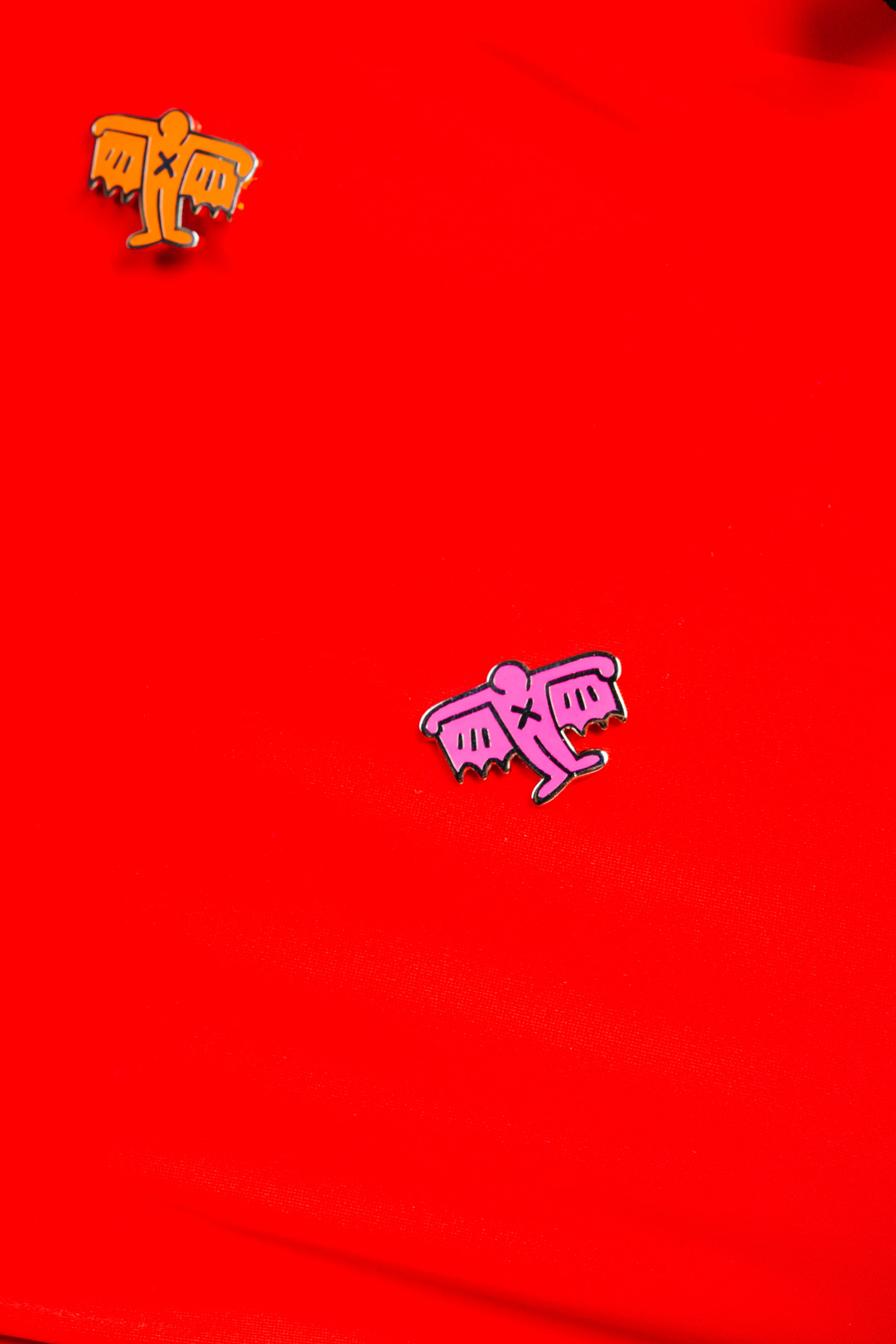 KEITH HARING BAT DEMON PIN - PINK - Image 6