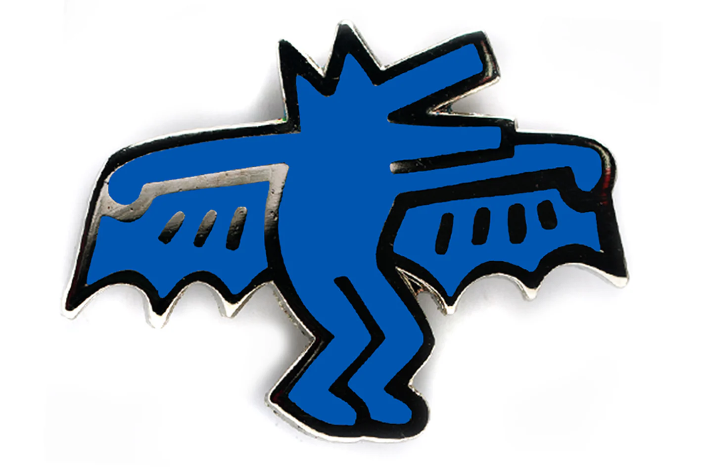 KEITH HARING BAT DOG PIN - BLUE - Image 2