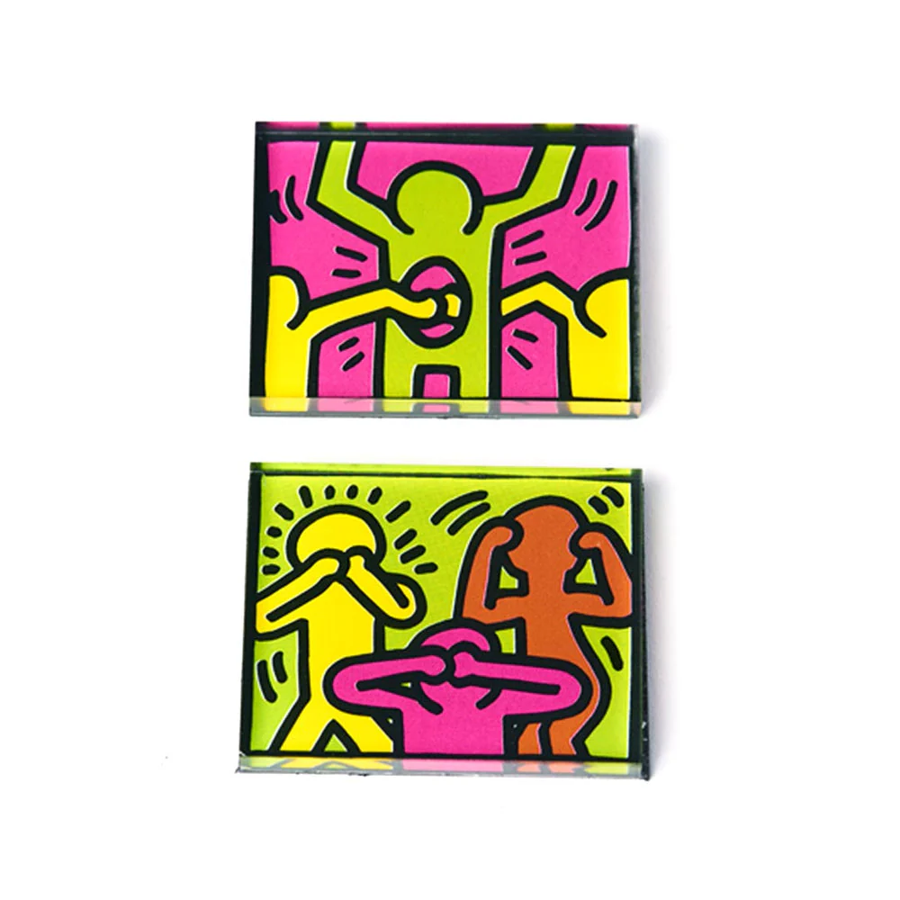 Keith Haring - Hear Speak See Acrylic Magnet Set - Image 2