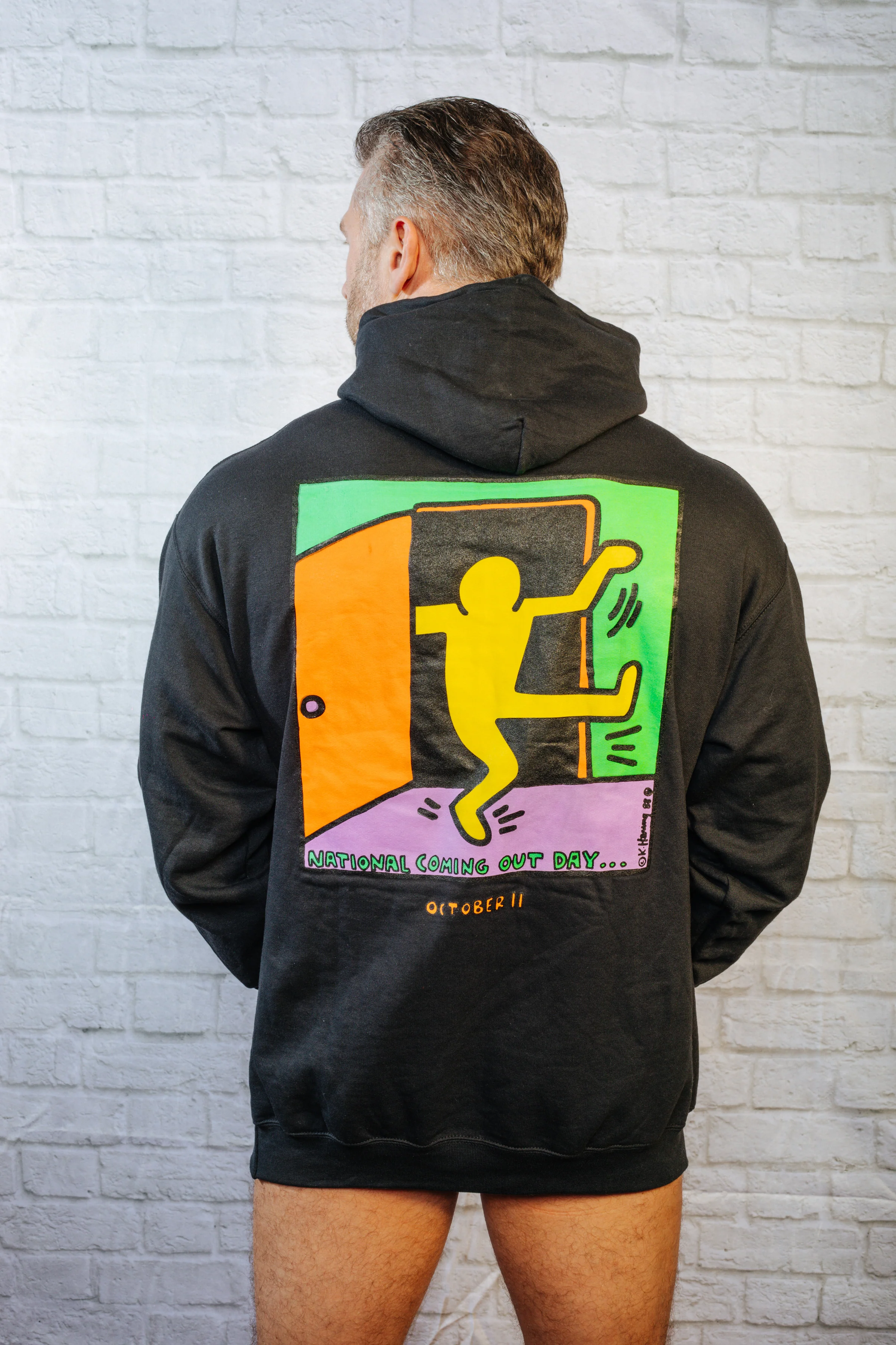 Keith Haring National Coming Out Day Hoodie / Black - Image 12