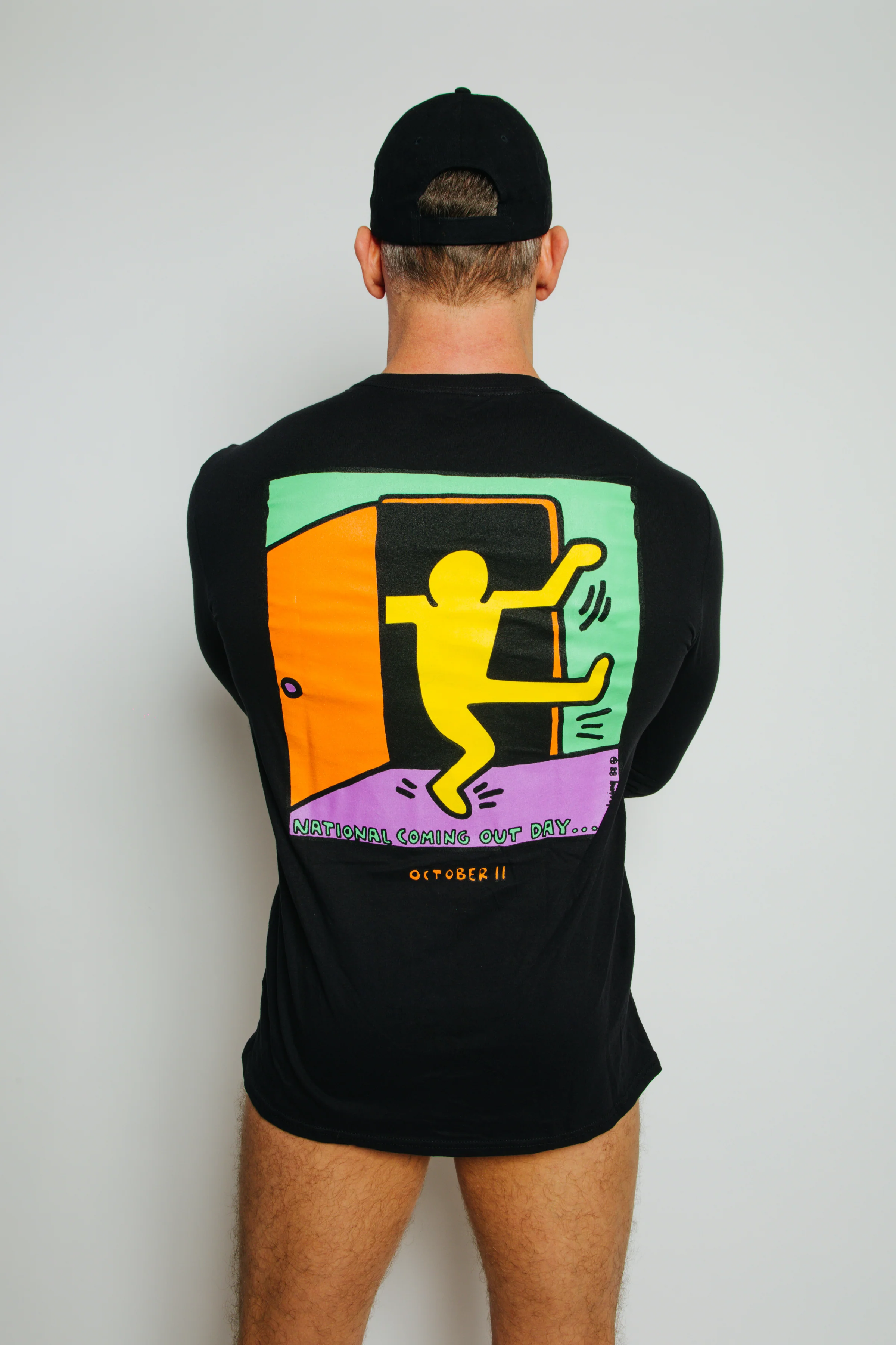 Keith Haring National Coming Out Day Long Sleeve Tee - Black - Image 7