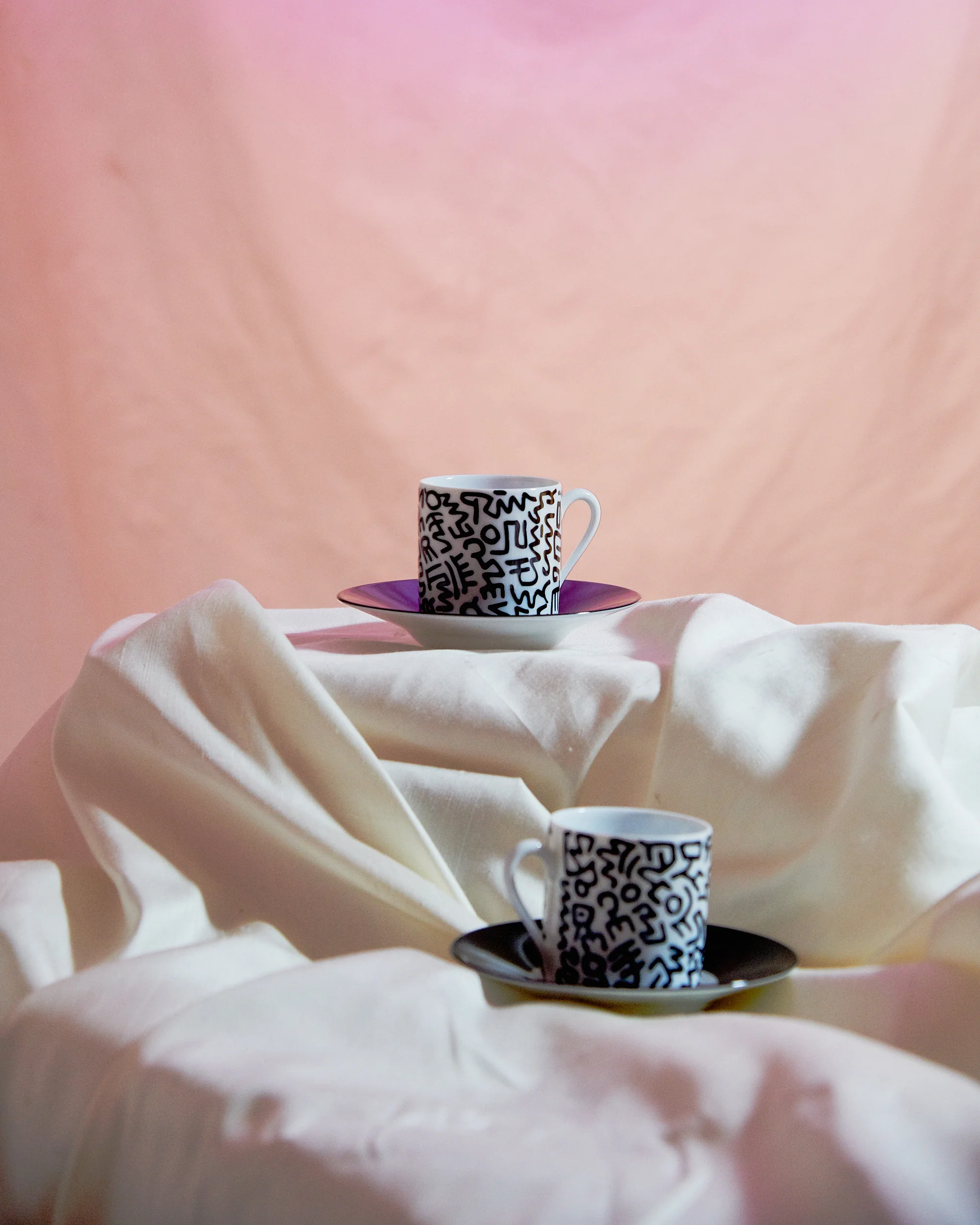 Keith Haring Porcelain Espresso Set Black Pattern - Image 2