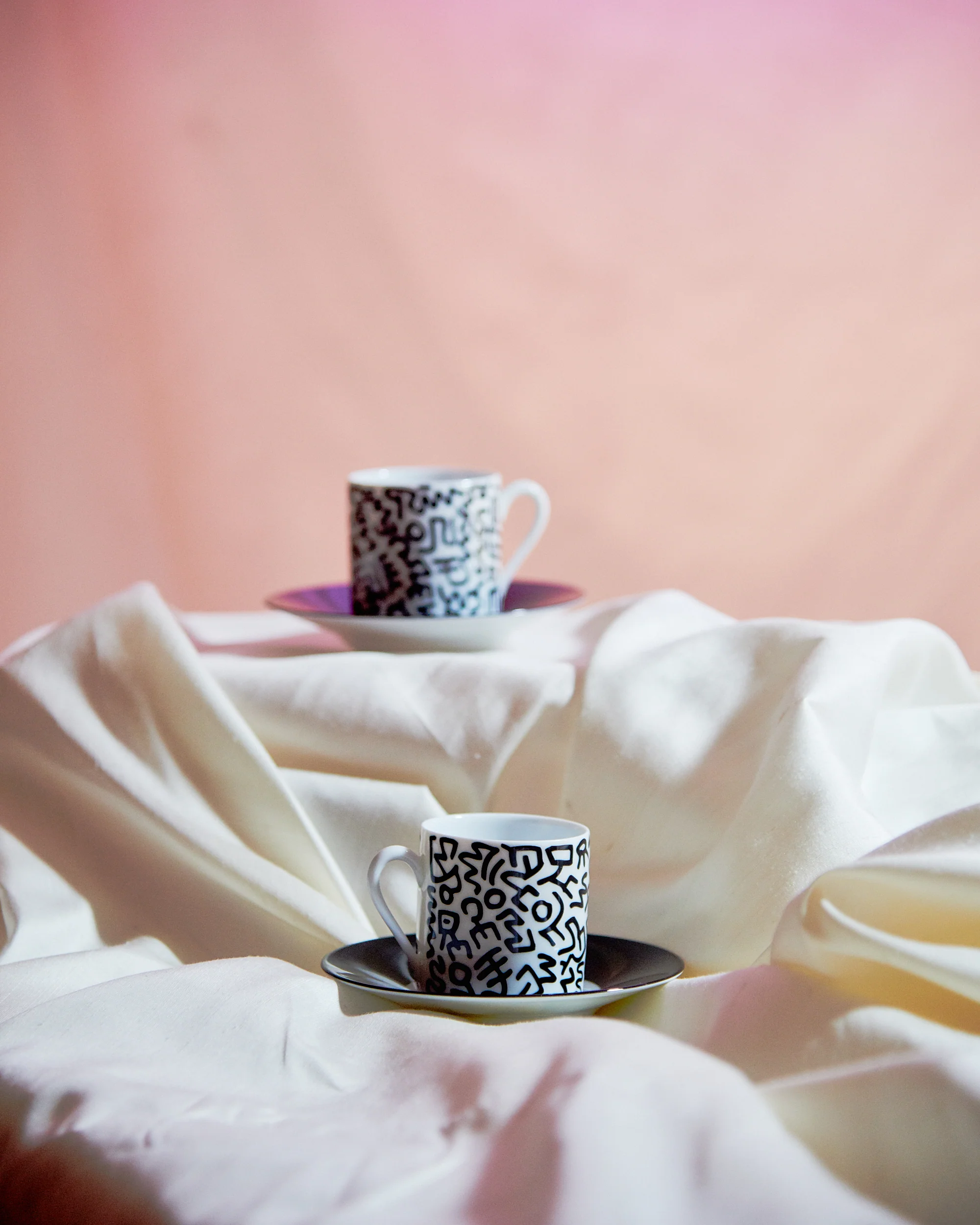 Keith Haring Porcelain Espresso Set Black Pattern - Image 8