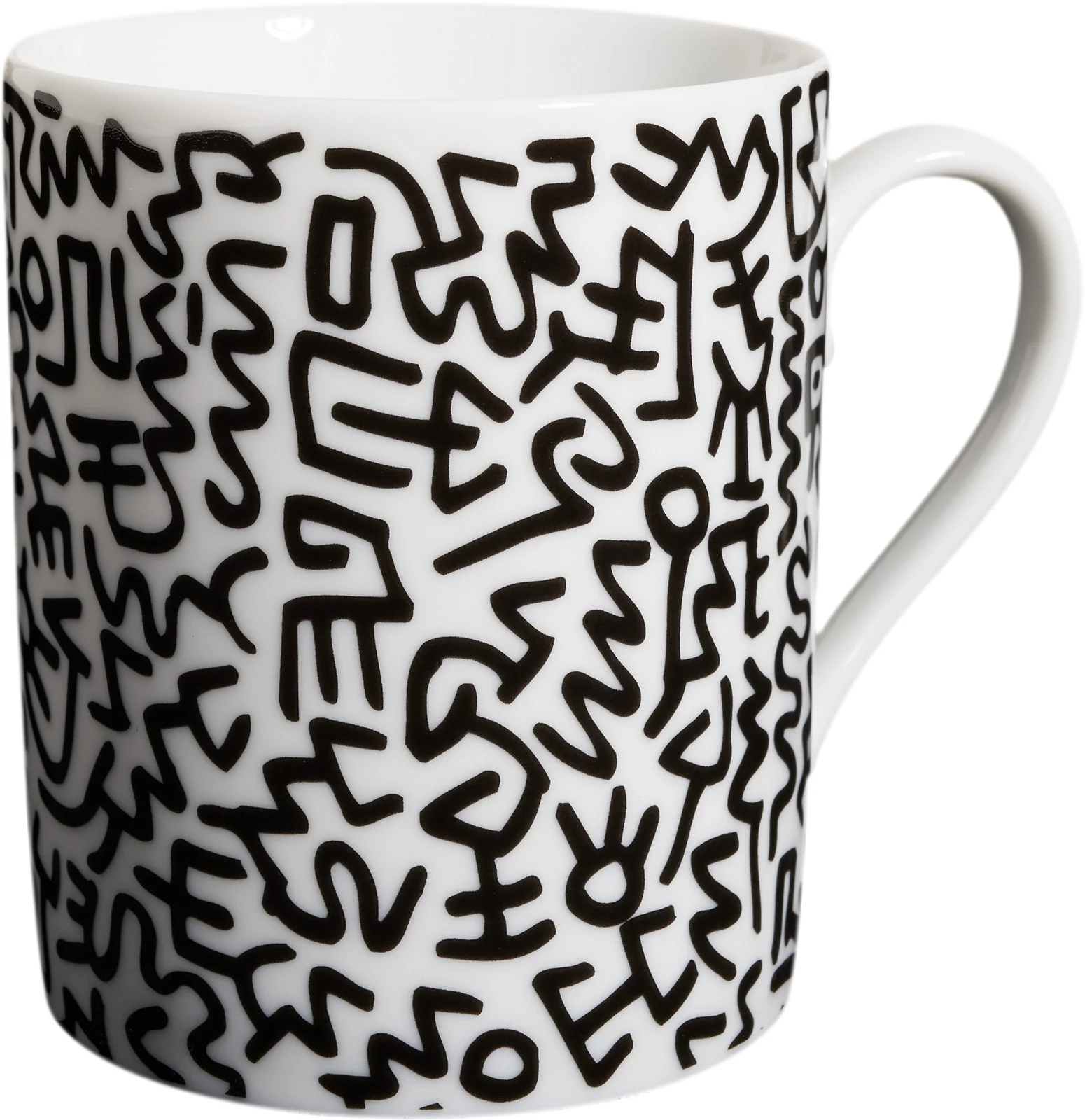 KEITH HARING PORCELAIN MUG BLACK PATTERN - Image 3