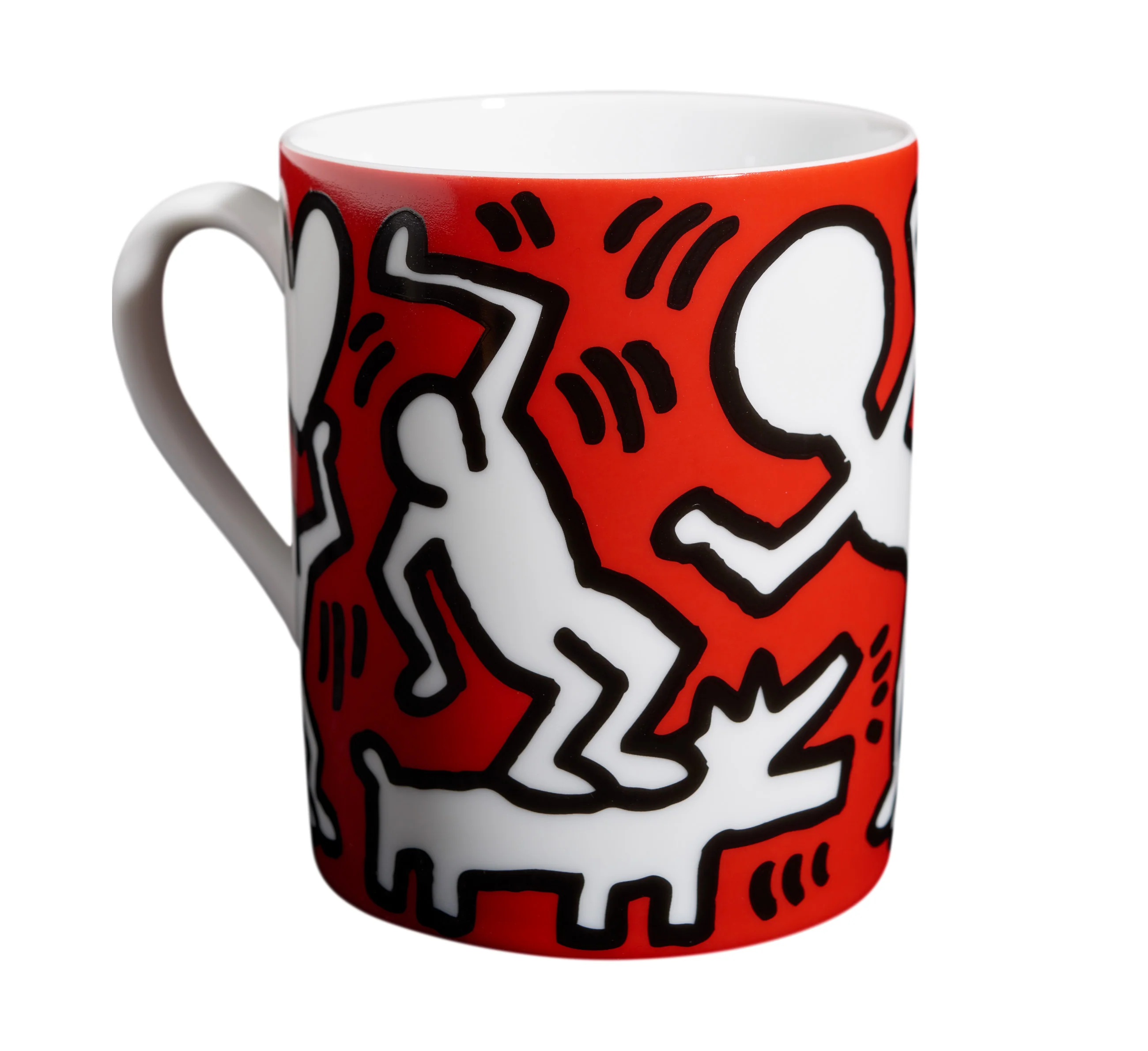 KEITH HARING PORCELAIN MUG "WHITE on red" - Image 5