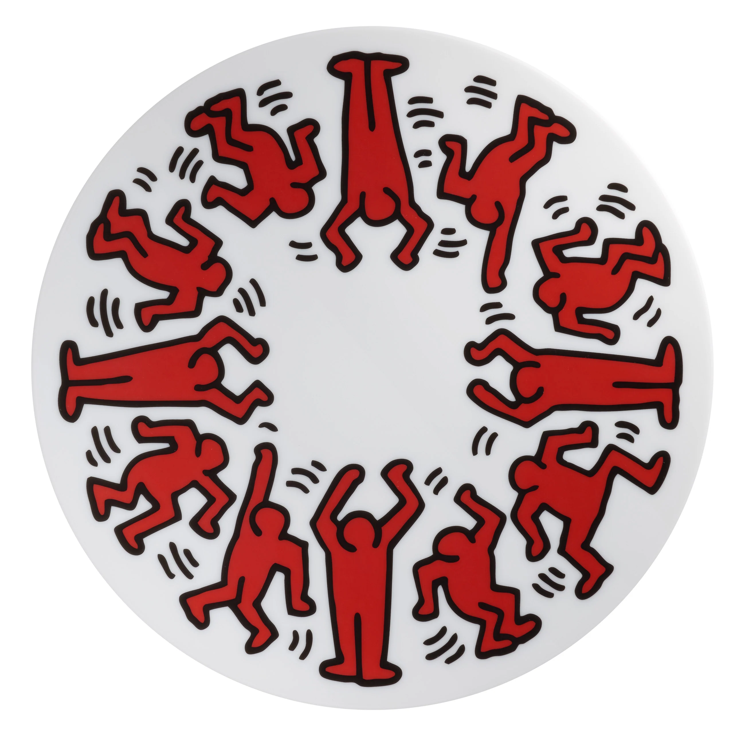 Keith Haring PORCELAIN and platinum PLATE "Red on White" - Image 7