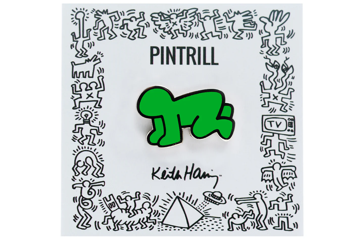 KEITH HARING RADIANT BABY PIN - GREEN - Image 3