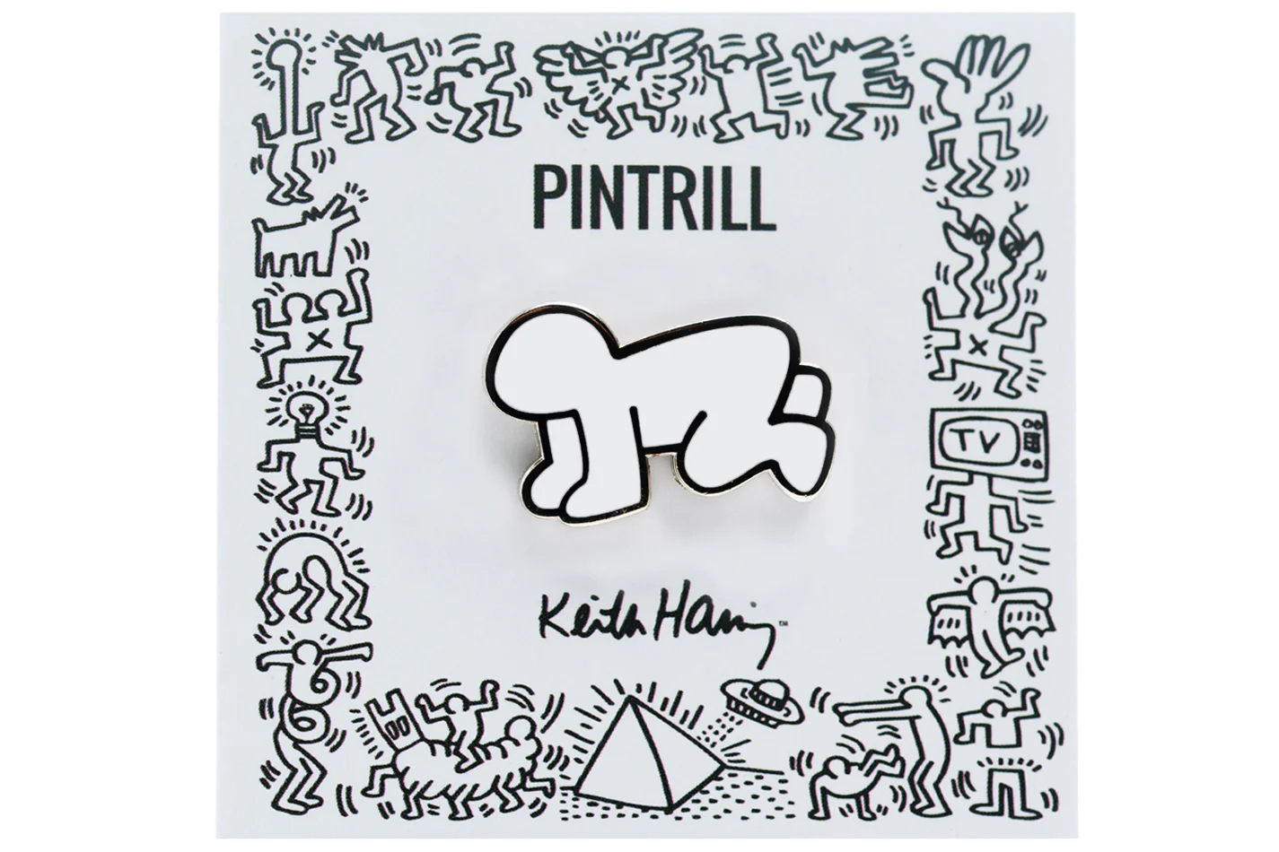 KEITH HARING RADIANT BABY PIN - WHITE - Image 3