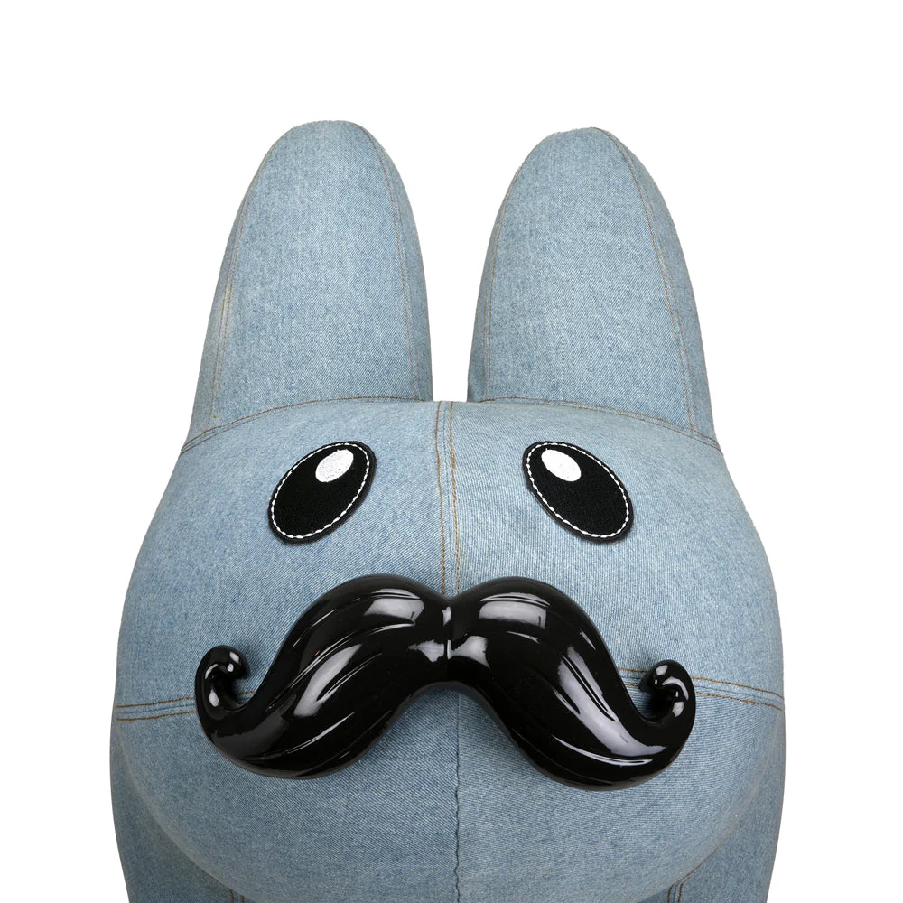 Kidrobot Art Giant Denim Happy Stache' Labbit Stool - Image 12