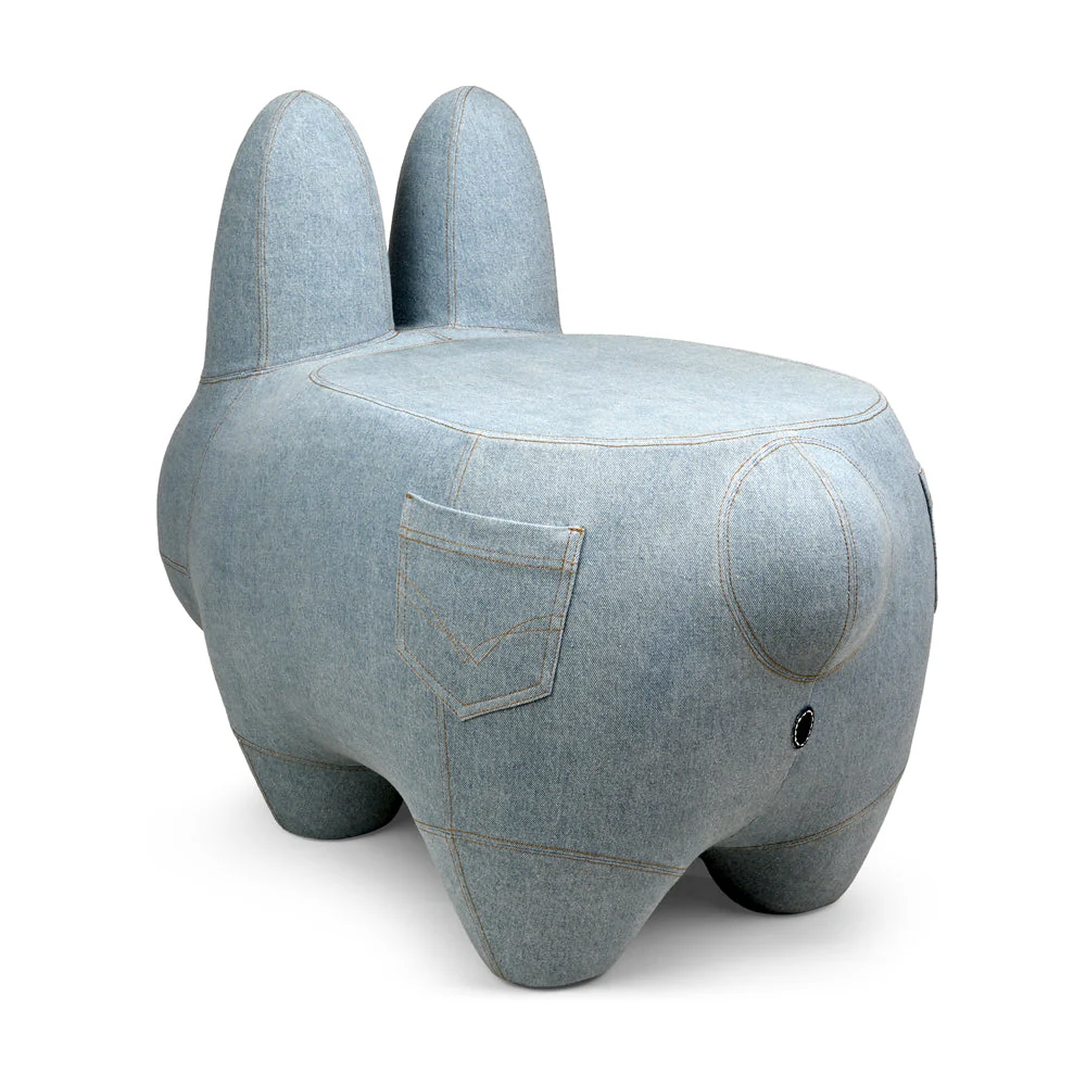 Kidrobot Art Giant Denim Happy Stache' Labbit Stool - Image 3