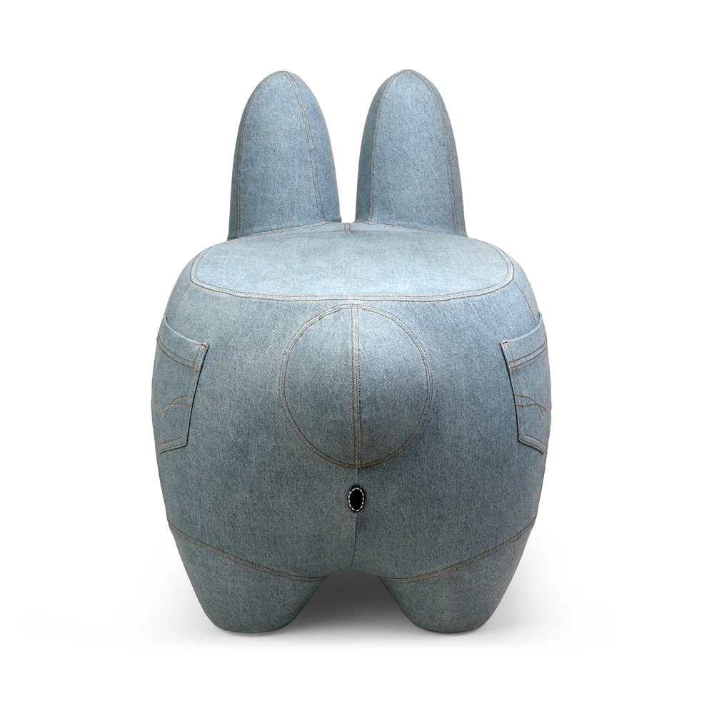 Kidrobot Art Giant Denim Happy Stache' Labbit Stool - Image 4