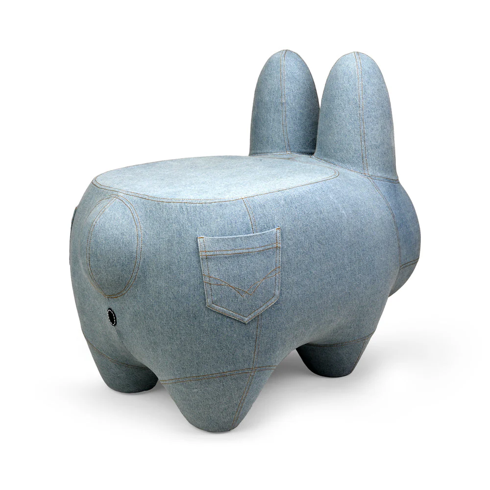 Kidrobot Art Giant Denim Happy Stache' Labbit Stool - Image 5
