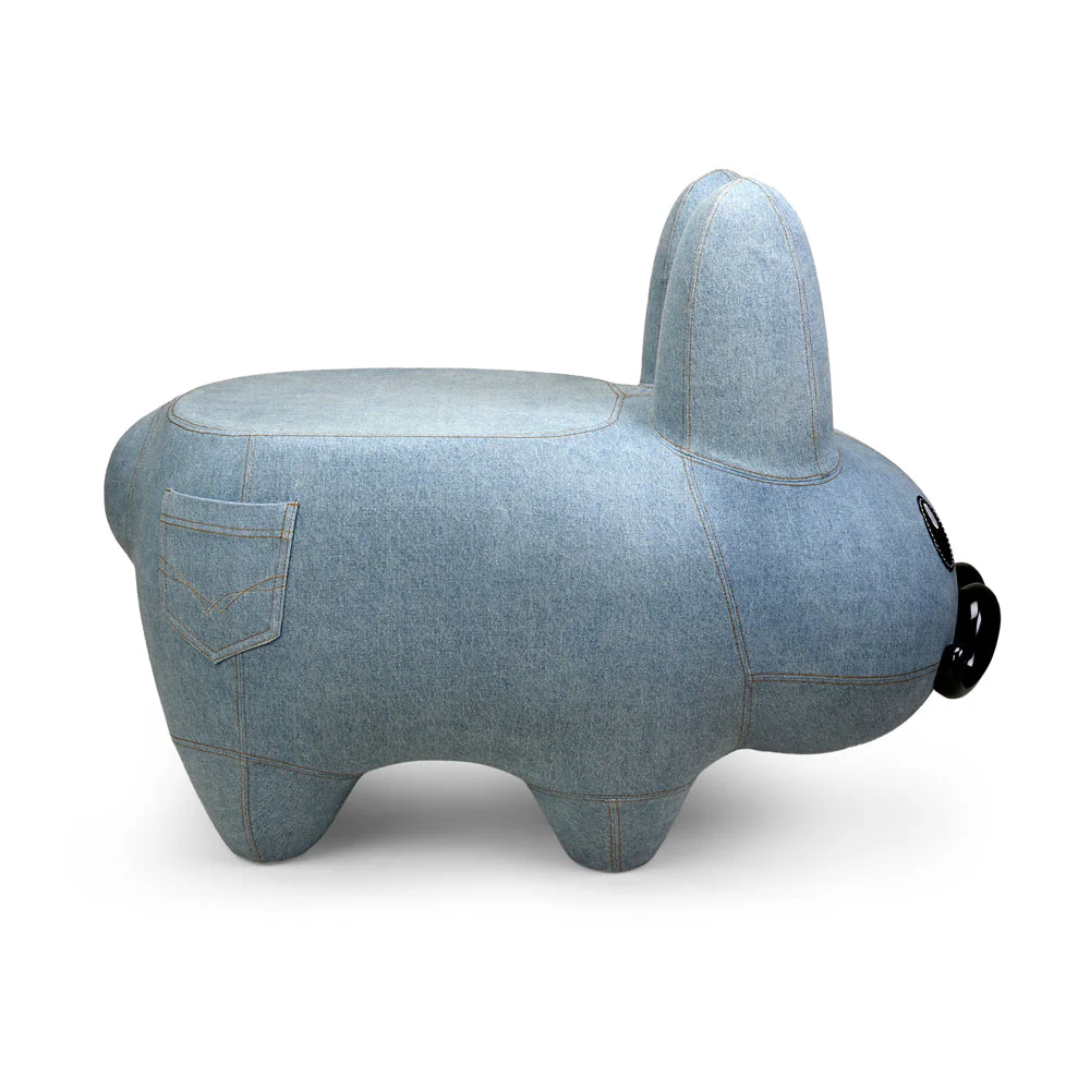 Kidrobot Art Giant Denim Happy Stache' Labbit Stool - Image 6