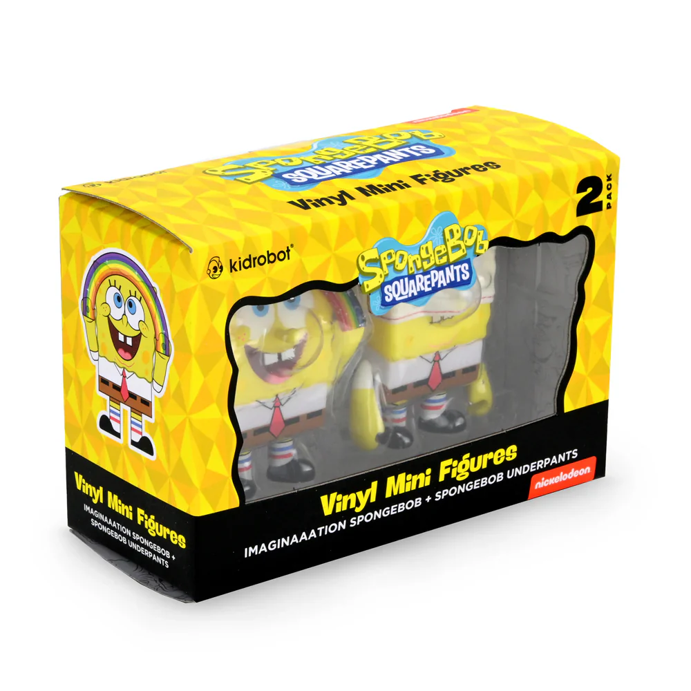 KIDROBOT IMAGINATION SPONGEBOB SQUAREPANTS & SPONGEBOB UNDERPANTS VINYL FIGURE 2-PACK - Image 2