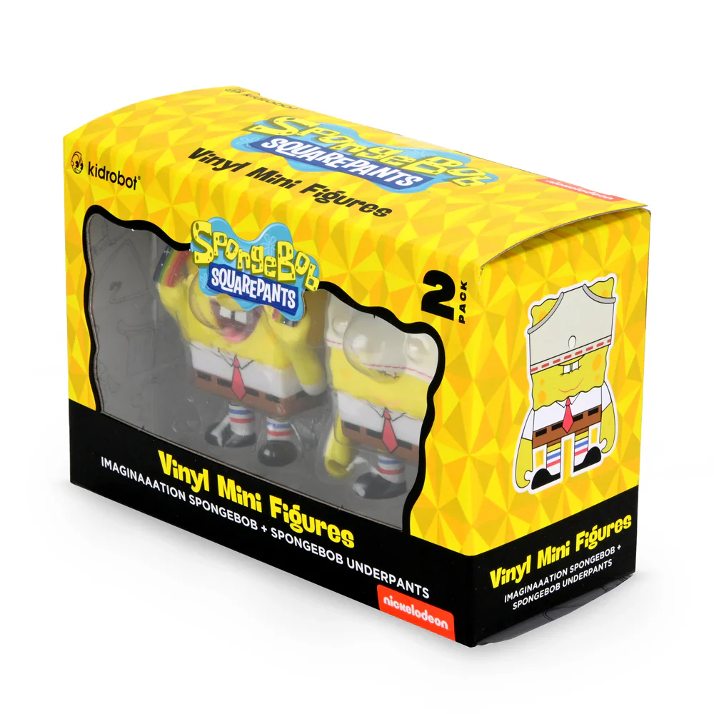 KIDROBOT IMAGINATION SPONGEBOB SQUAREPANTS & SPONGEBOB UNDERPANTS VINYL FIGURE 2-PACK - Image 3