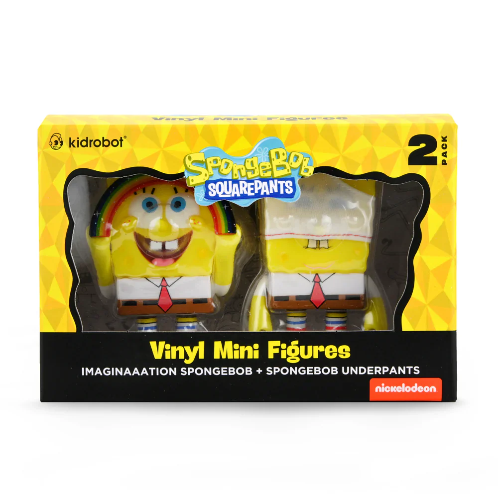 KIDROBOT IMAGINATION SPONGEBOB SQUAREPANTS & SPONGEBOB UNDERPANTS VINYL FIGURE 2-PACK - Image 4