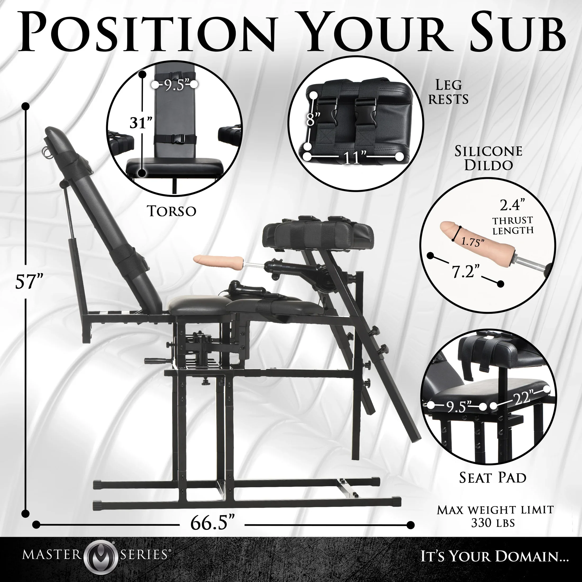 LEG SPREADER OBEDIENCE CHAIR WITH SEX MACHINE - Image 4