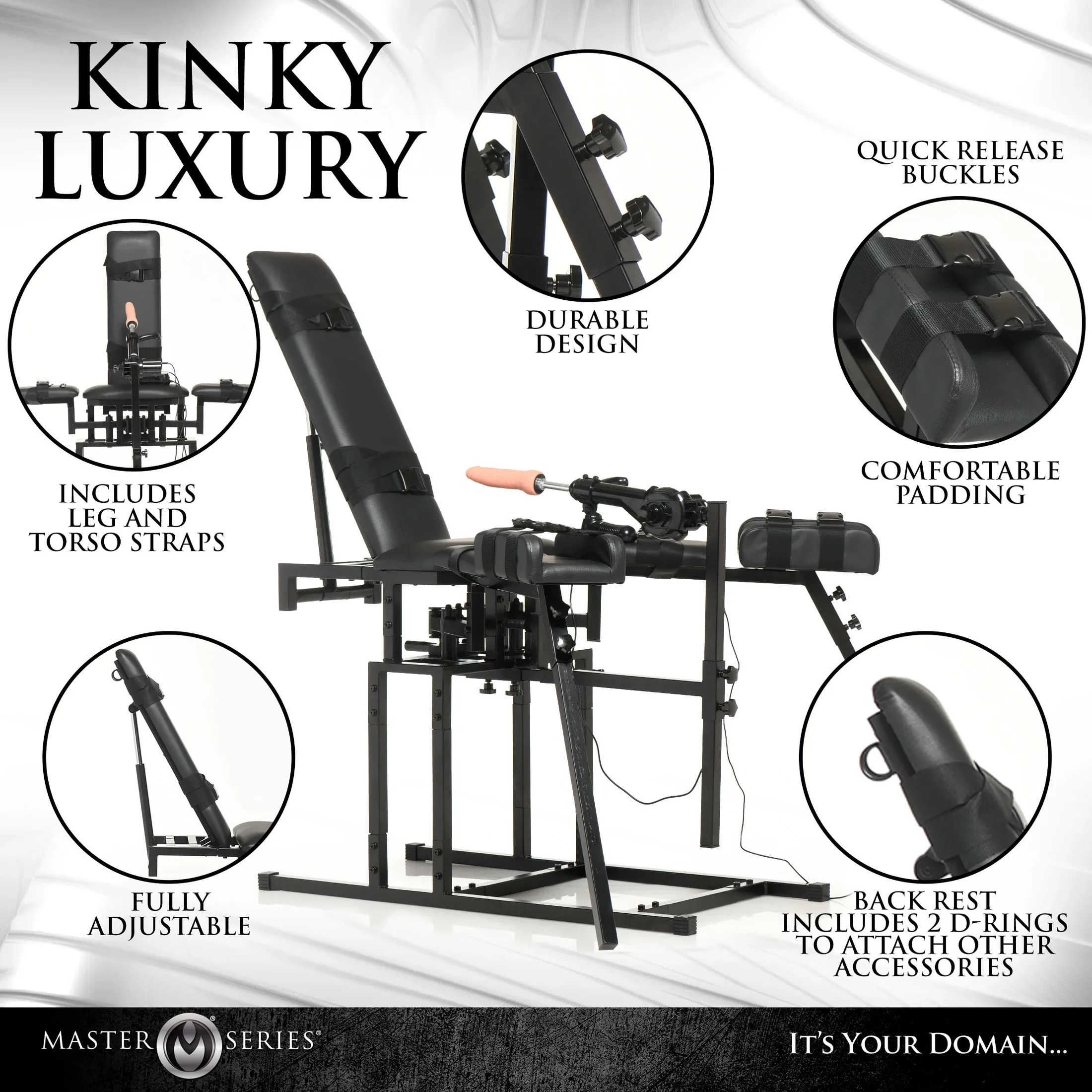 LEG SPREADER OBEDIENCE CHAIR WITH SEX MACHINE - Image 7