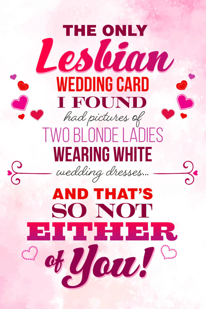 LESBIAN WEDDING GAY GREETING CARD BY KWEER CARDS