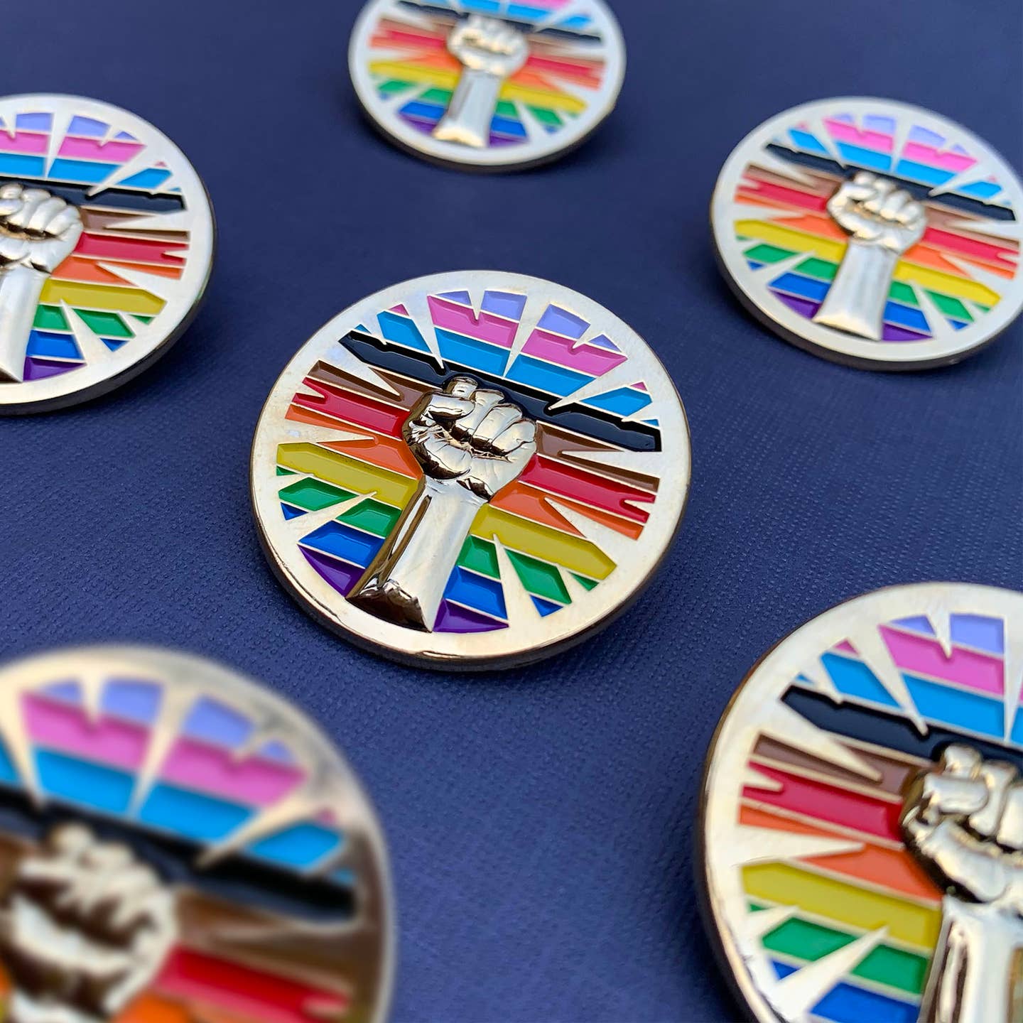 Lgbtqia+ Pride Resist Fist Pin by Gaypin' - Image 3