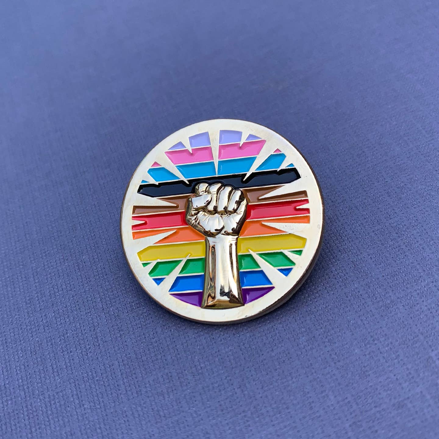 Lgbtqia+ Pride Resist Fist Pin by Gaypin' - Image 4