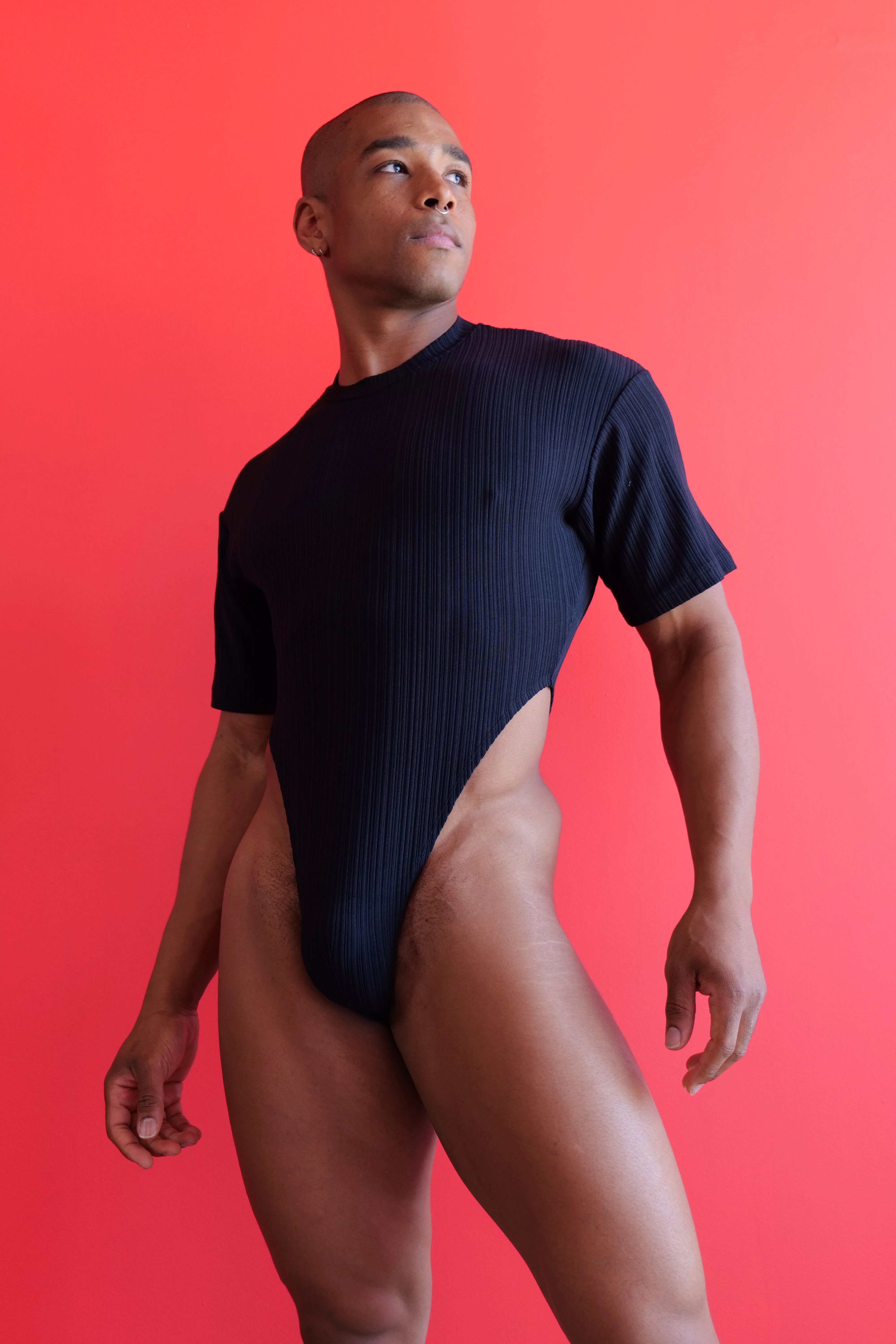 Louis Gabriel Nouchi BODY T-SHIRT IN RECYCLED RIBBED JERSEY BLACK - Image 3