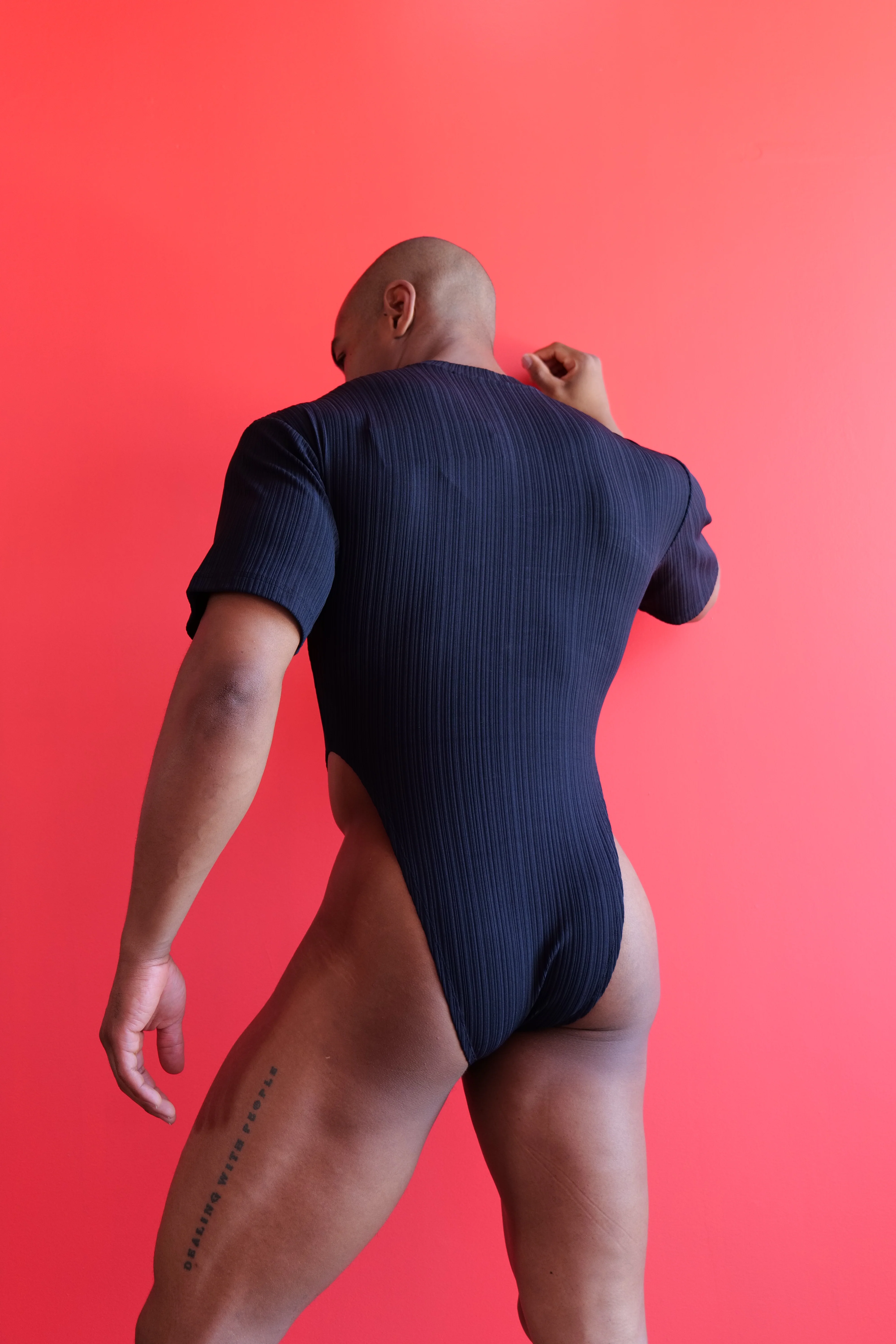 Louis Gabriel Nouchi BODY T-SHIRT IN RECYCLED RIBBED JERSEY BLACK - Image 4