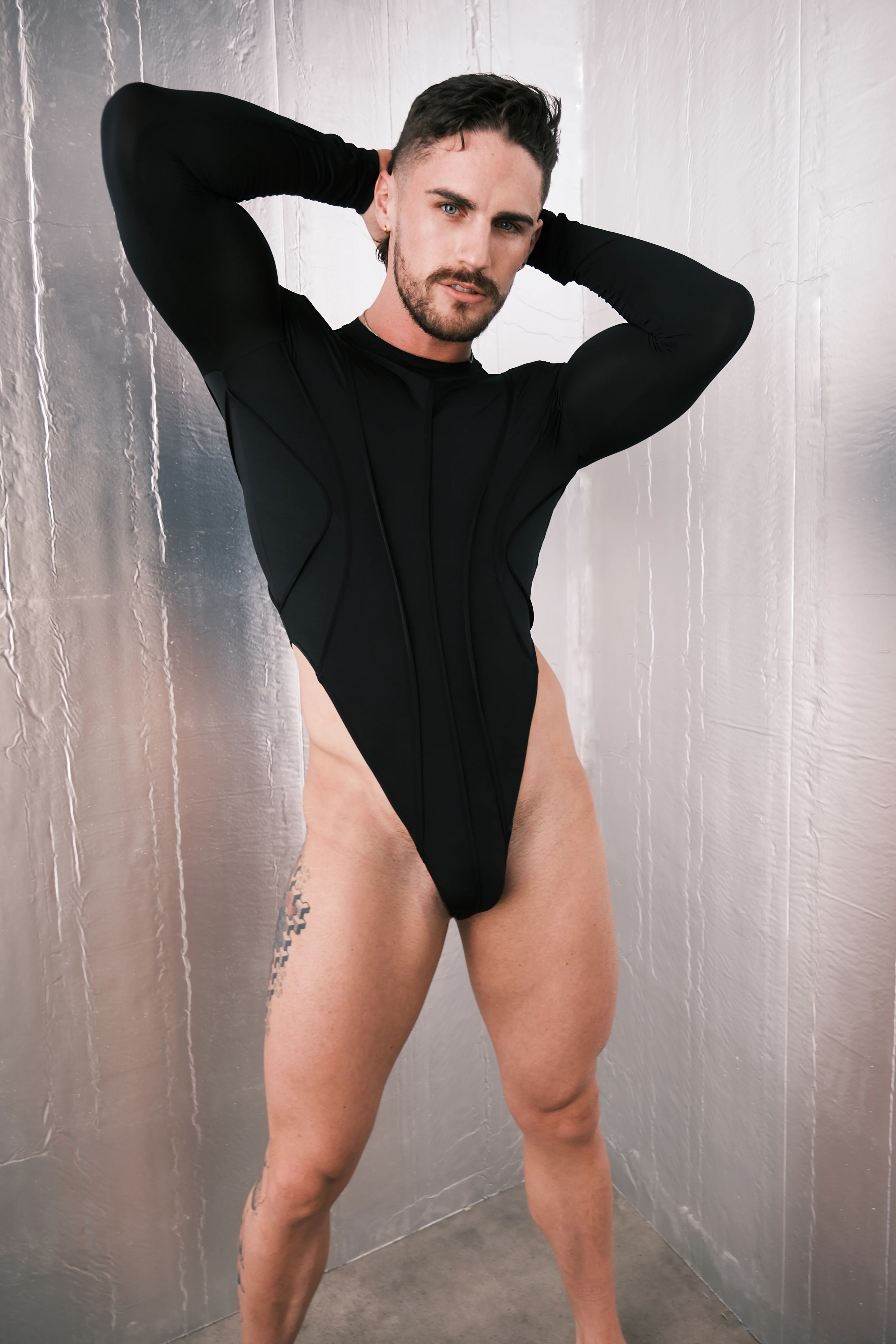 Louis Gabriel Nouchi LONG SLEEVE BODY WITH CORSET DETAILS IN RECYCLED JERSEY - Image 6