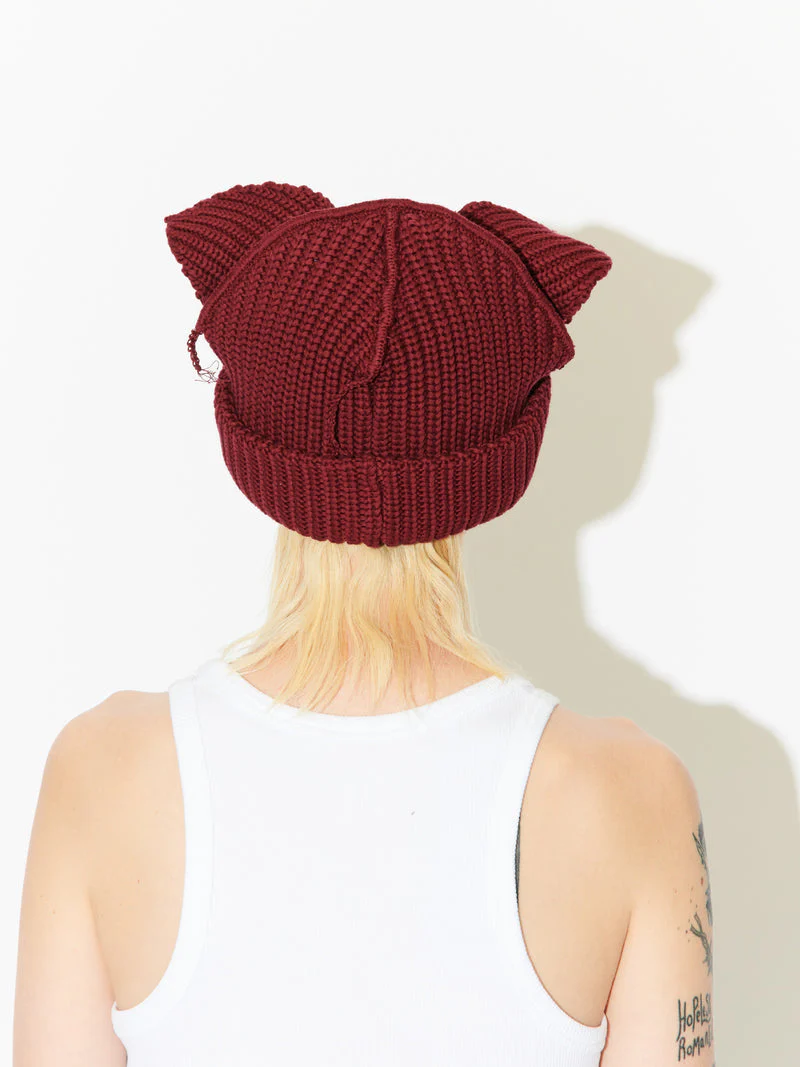 LOVERBOY BY CHARLES JEFFREY CHUNKY EARS BEANIE RED - Image 7