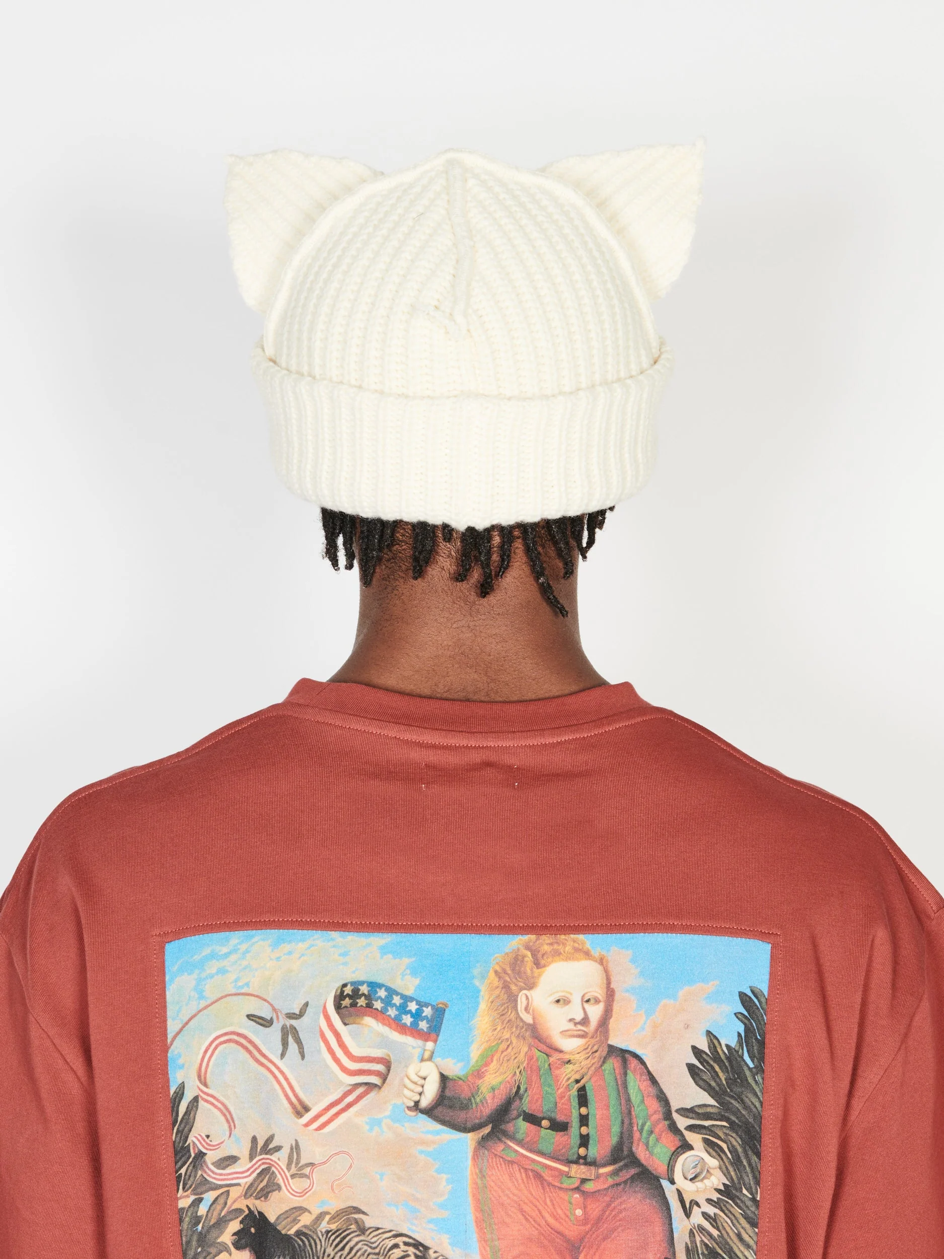 LOVERBOY BY CHARLES JEFFREY CHUNKY EARS BEANIE WHITE - Image 4