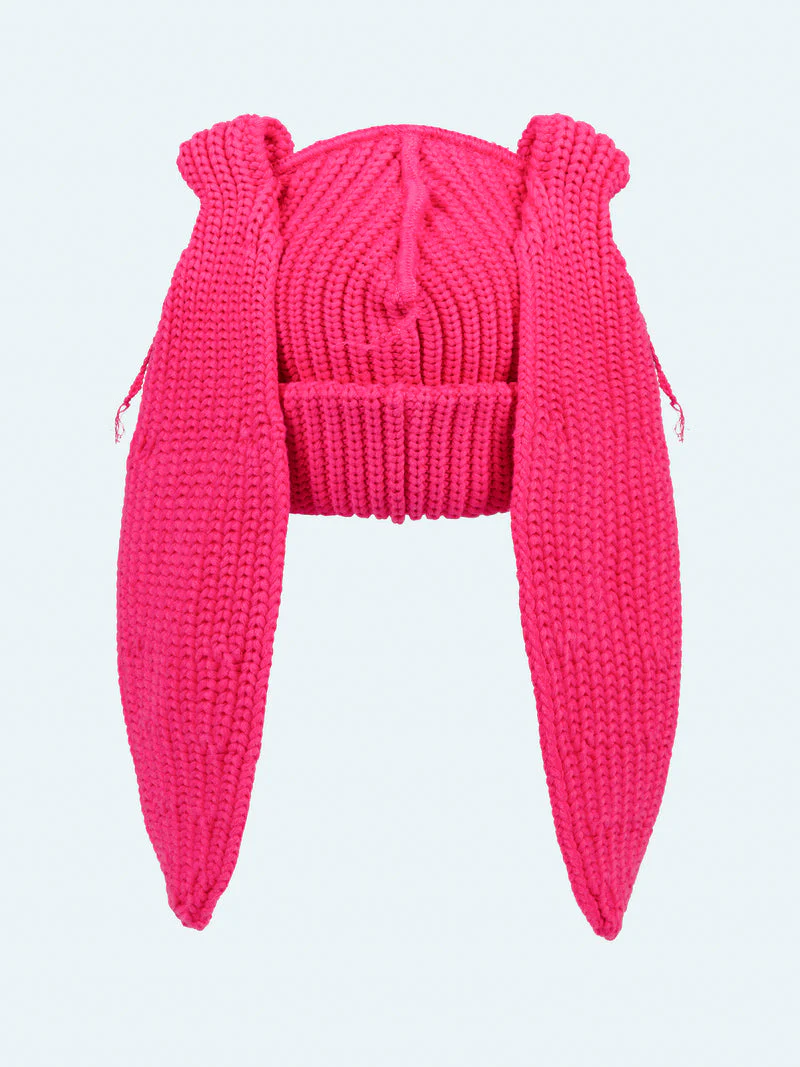 LOVERBOY BY CHARLES JEFFREY CHUNKY RABBIT BEANIE in PINK - Image 4