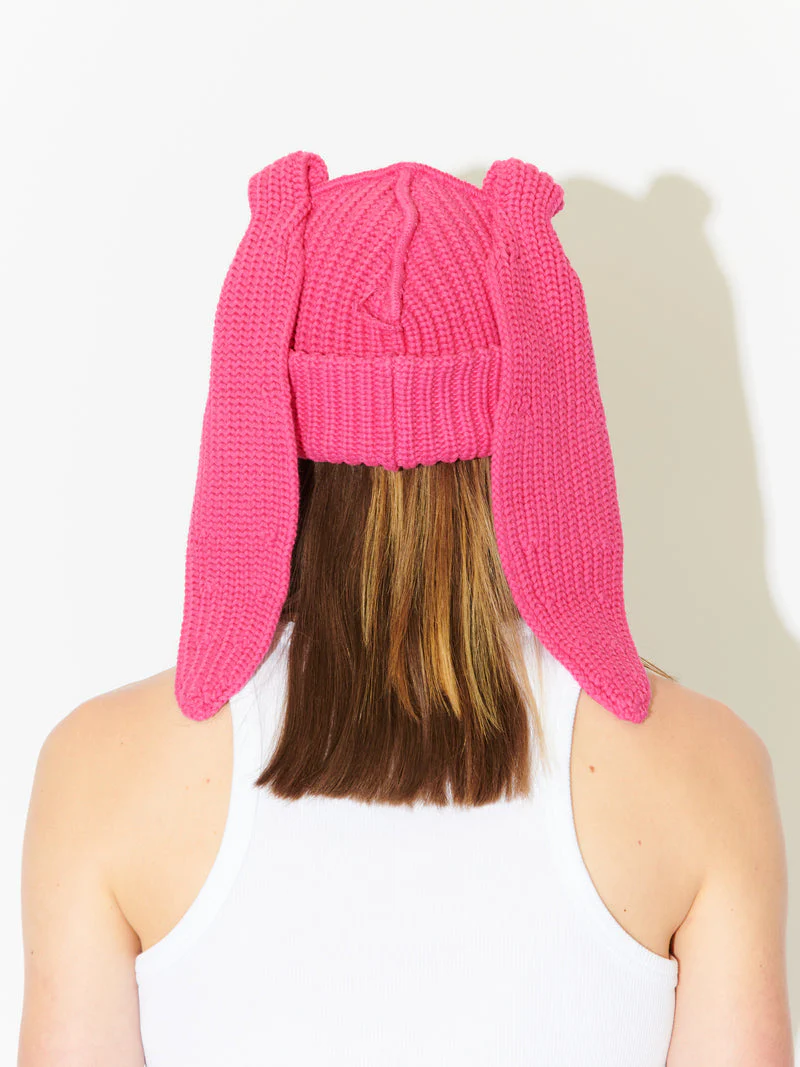LOVERBOY BY CHARLES JEFFREY CHUNKY RABBIT BEANIE in PINK - Image 7