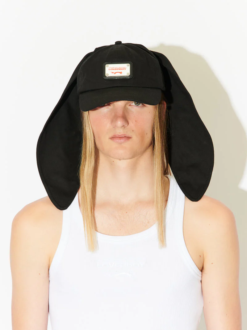 LOVERBOY BY CHARLES JEFFREY RABBIT EARS CAP in BLACK - Image 5
