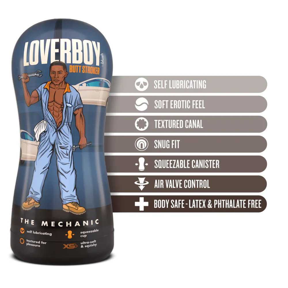 Loverboy The Mechanic Self Lubricating Realistic Brown Masturbator / Stroker - Image 2