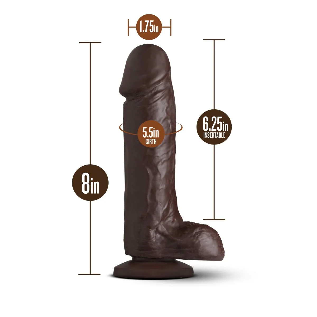 Loverboy The Movie Star Realistic 8-Inch Long Dildo With Balls - Image 2