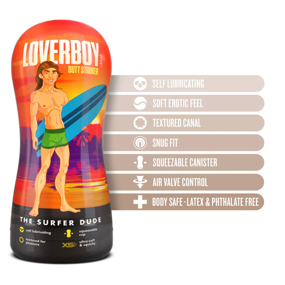 Loverboy The Surfer Dude Self Lubricating Realistic Beige Masturbator / Stroker - Image 2
