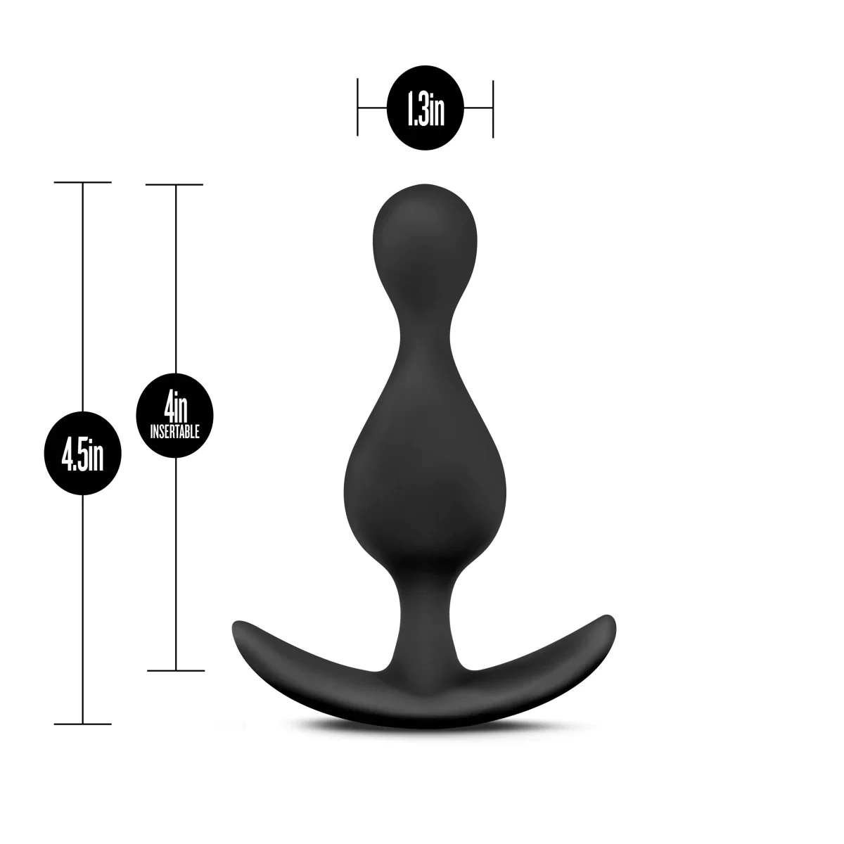 Luxe Explore Black 4.5-Inch Anal Plug With Handle - Image 3