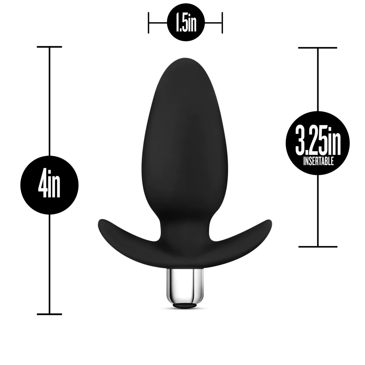 Luxe Little Thumper Black 4.5-Inch Vibrating Anal Plug With Handle - Image 2