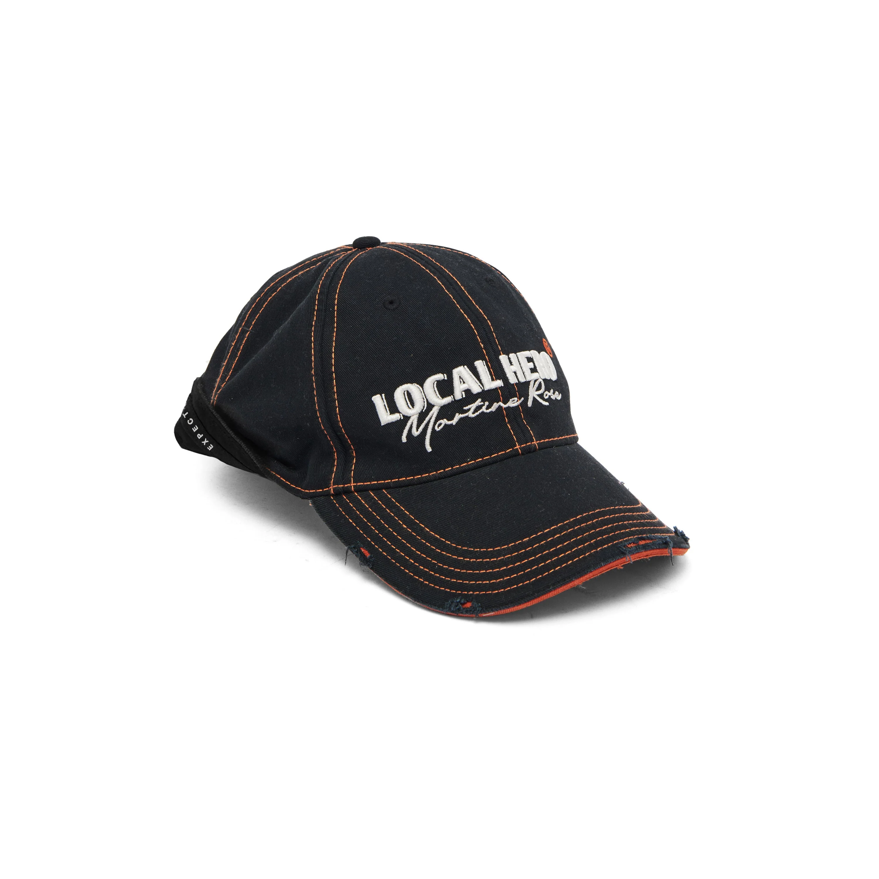 MARTINE ROSE ROLL BACK CAP in BLACK ORANGE - Image 5