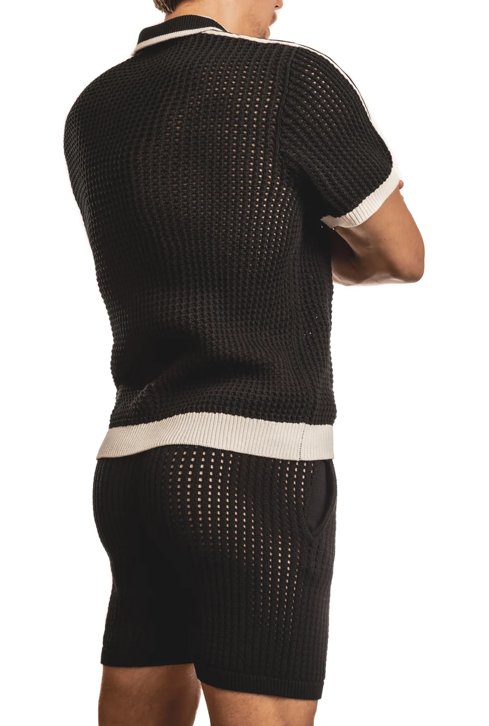 Matteo Crochet Knit Pull Over Shirt by Jack Adams - Two Colors - Image 3
