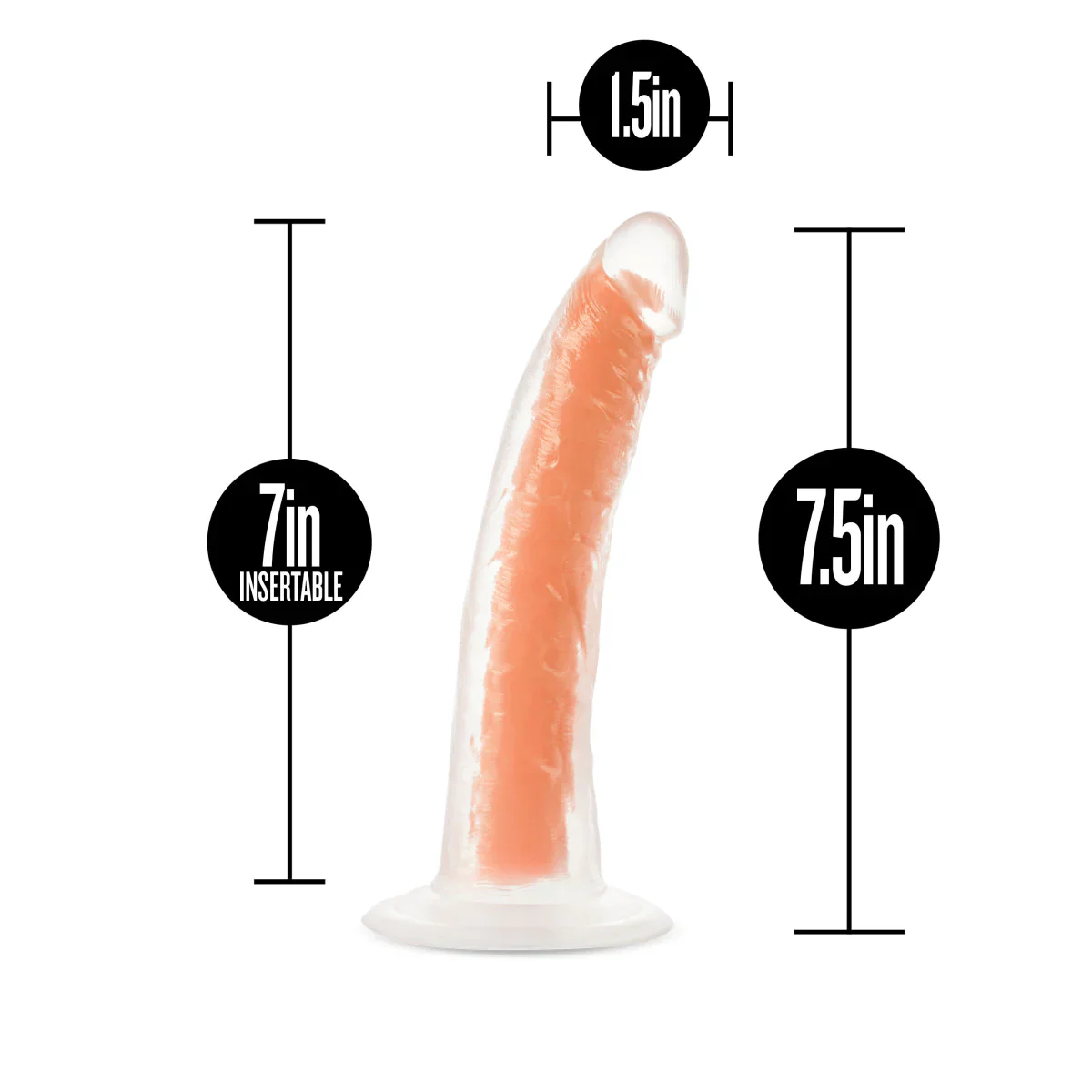 Neo Elite Lavo Glow In The Dark Neon Orange 7.5-Inch Long Dildo - Image 4