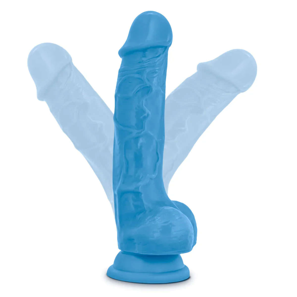 Neo Realistic Neon Blue 7.5-Inch Long Dildo - Image 8