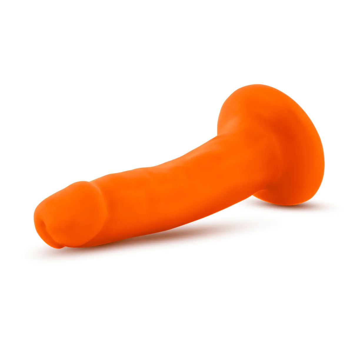 Neo Realistic Neon Orange 6-Inch Long Dildo - Image 6
