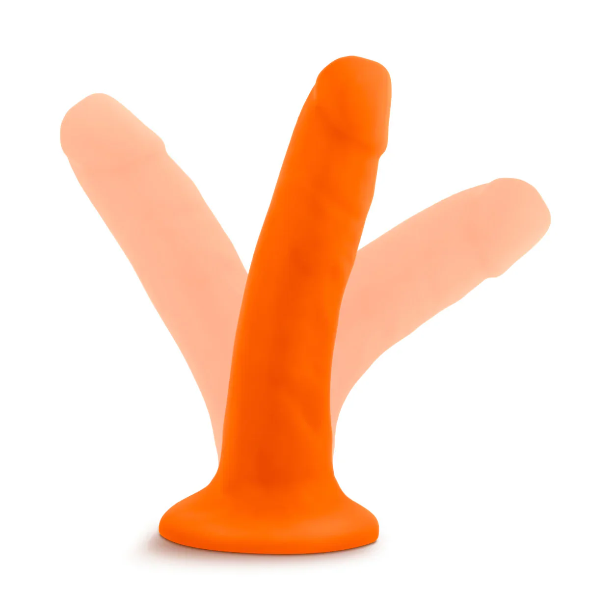 Neo Realistic Neon Orange 6-Inch Long Dildo - Image 9