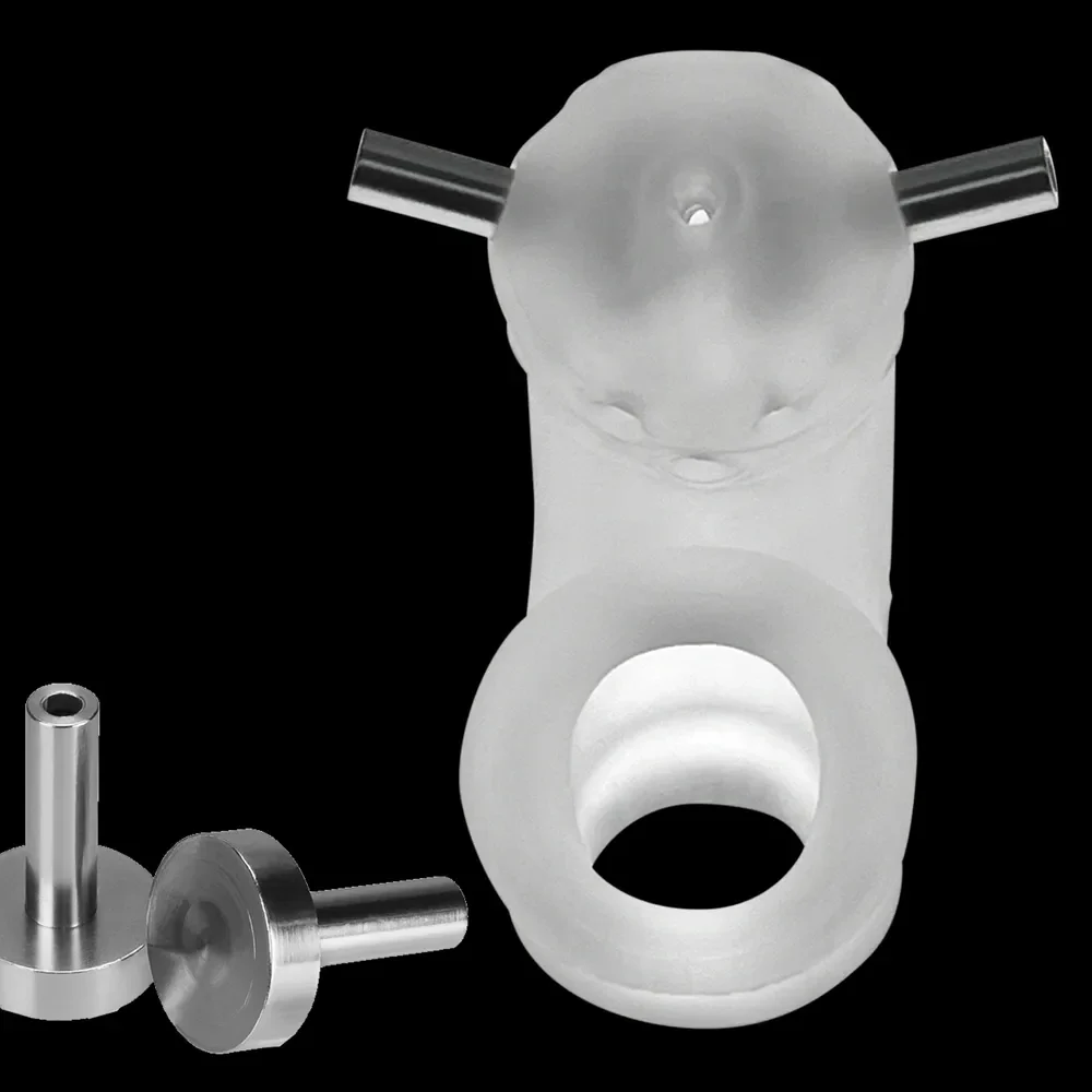 Oxballs Airlock Electro Air-Lite Vented Silicone Chastity - Clear Ice - Image 11