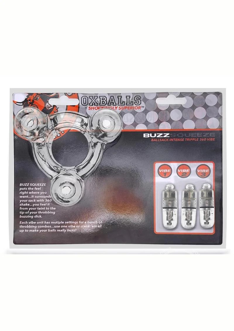 Oxballs Buzz Squeeze Vibrating Ballstretcher - Clear - Image 3